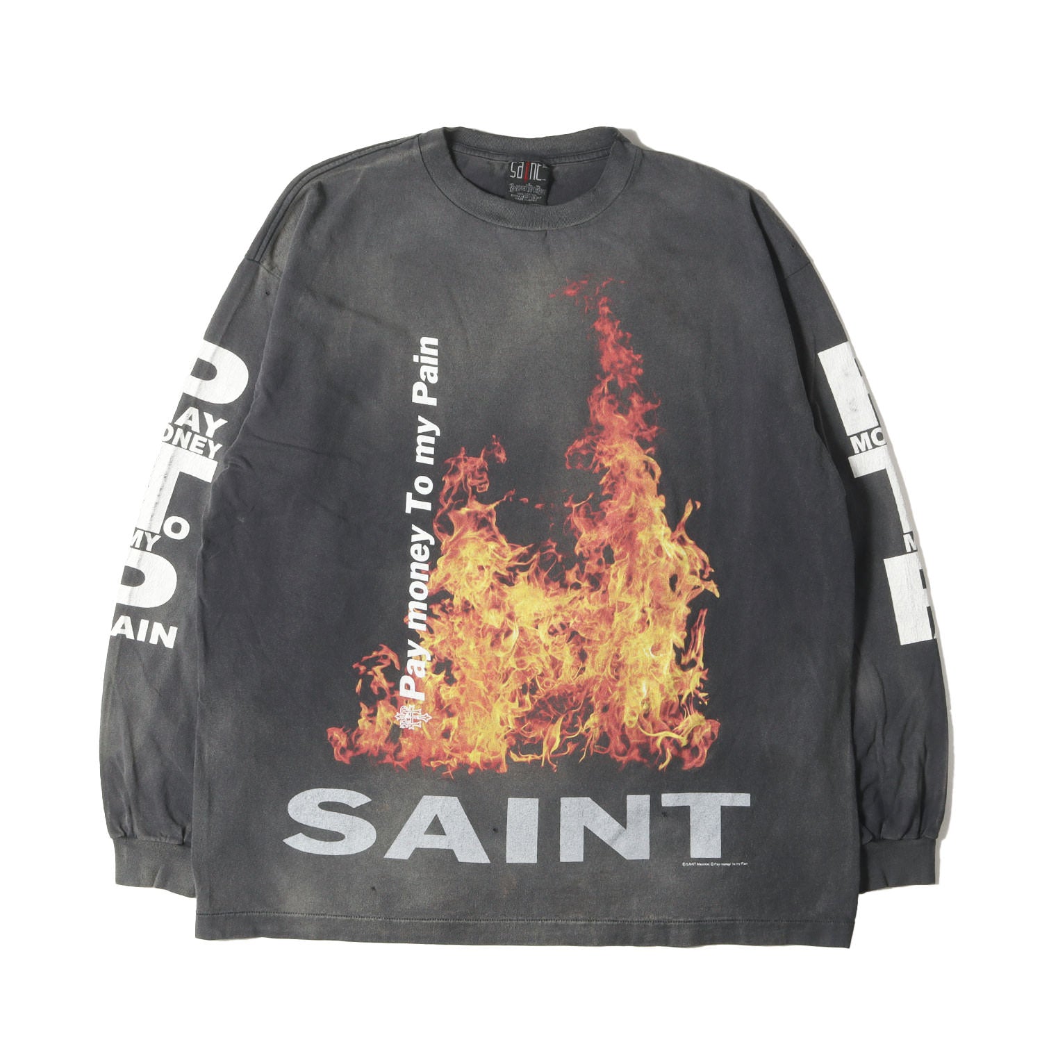 SAINT MICHAEL (セントマイケル) 24SS ×Pay money To my Pain ヴィンテージ加工 ロングスリーブ Tシャツ(PTP  _LS TEE/SR TO SS) - ブランド古着の通販・買取 | BEEGLE by Boo-Bee