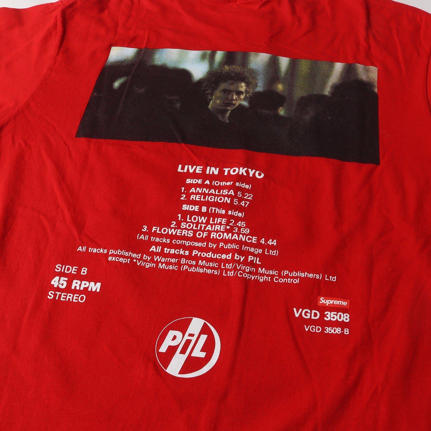 22AW ×PIL ジョン・ライドン フォト Tシャツ(Live In Tokyo Tee)