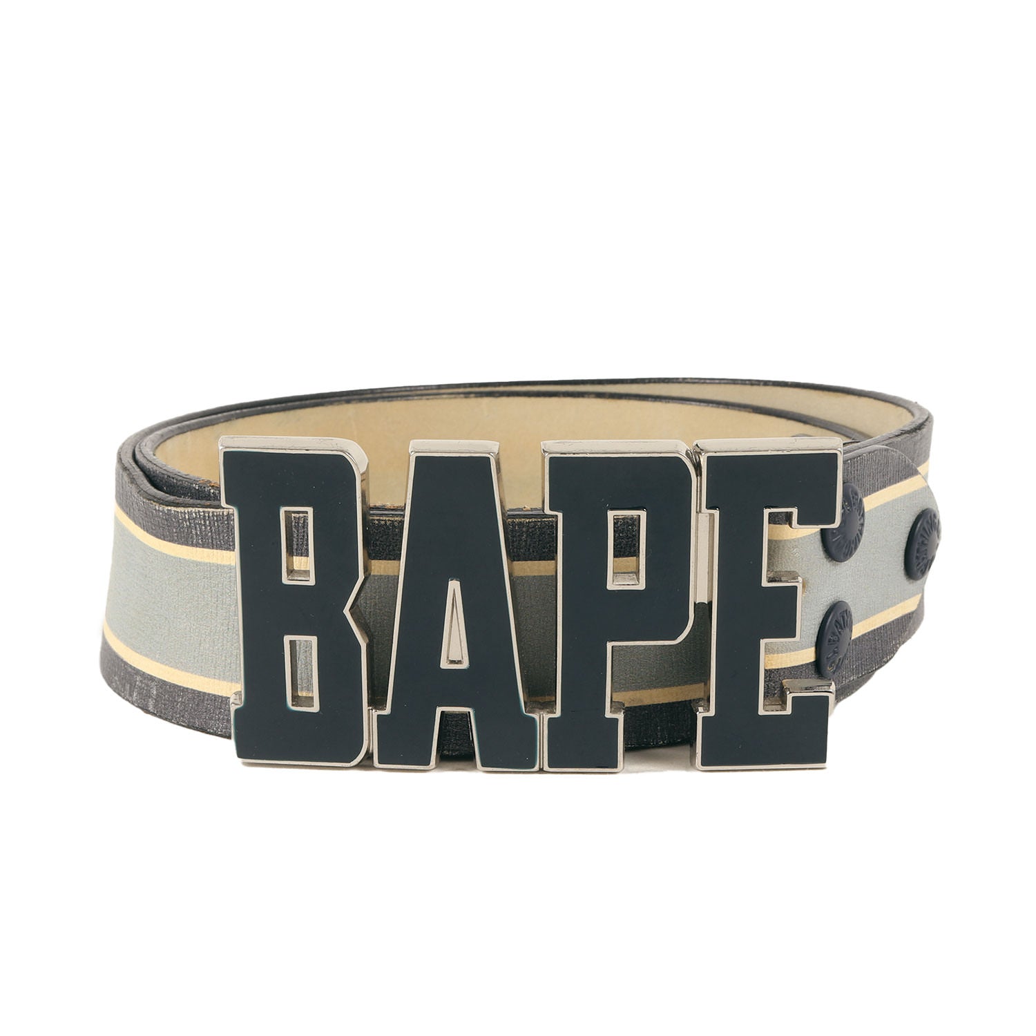 A BATHING APE (ア ベイシング エイプ) 00s BAPEバックル ライン レザー ベルト - ブランド古着の通販・買取 |  BEEGLE by Boo-Bee