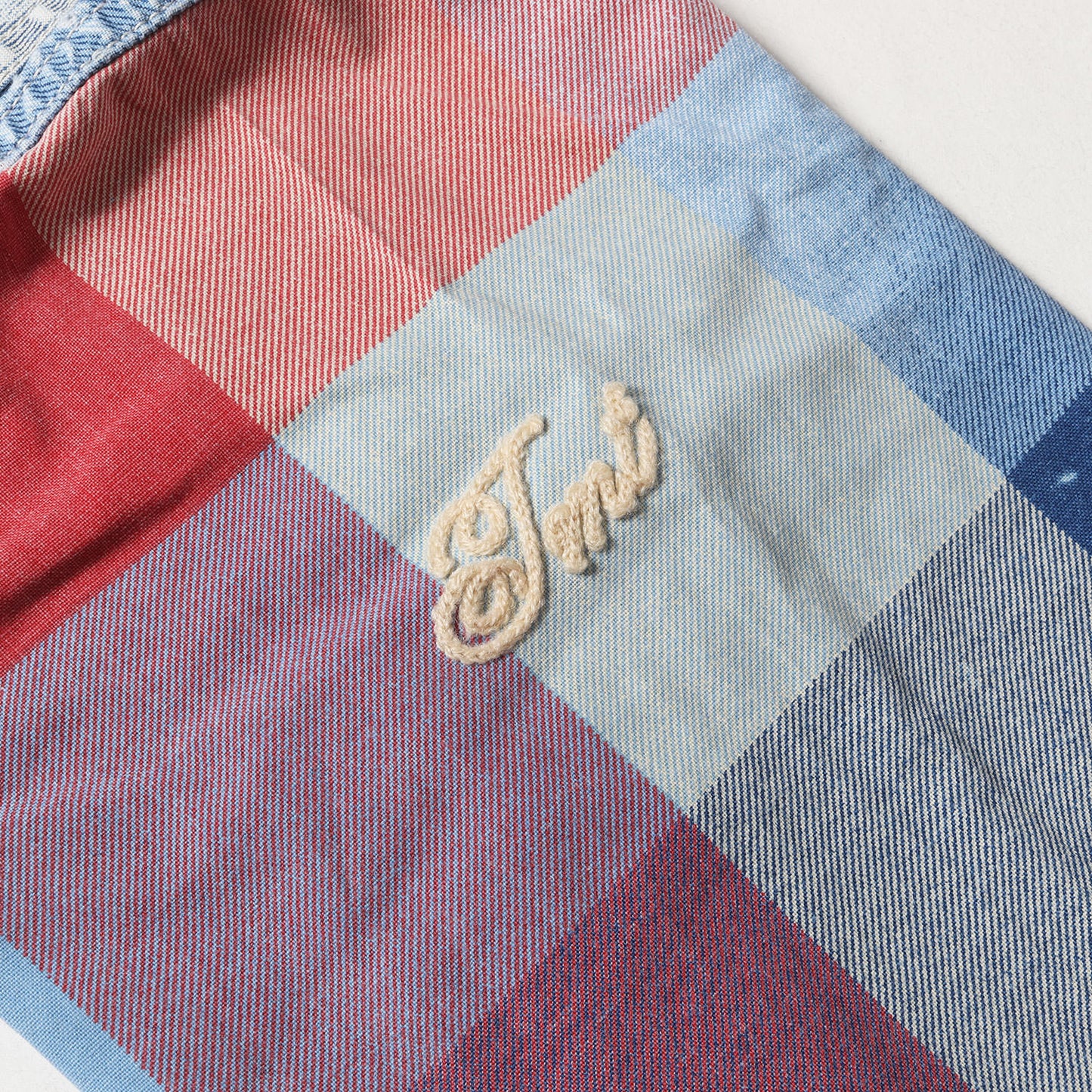 ヴィンテージ加工 インディゴチェック ウエスタンシャツ