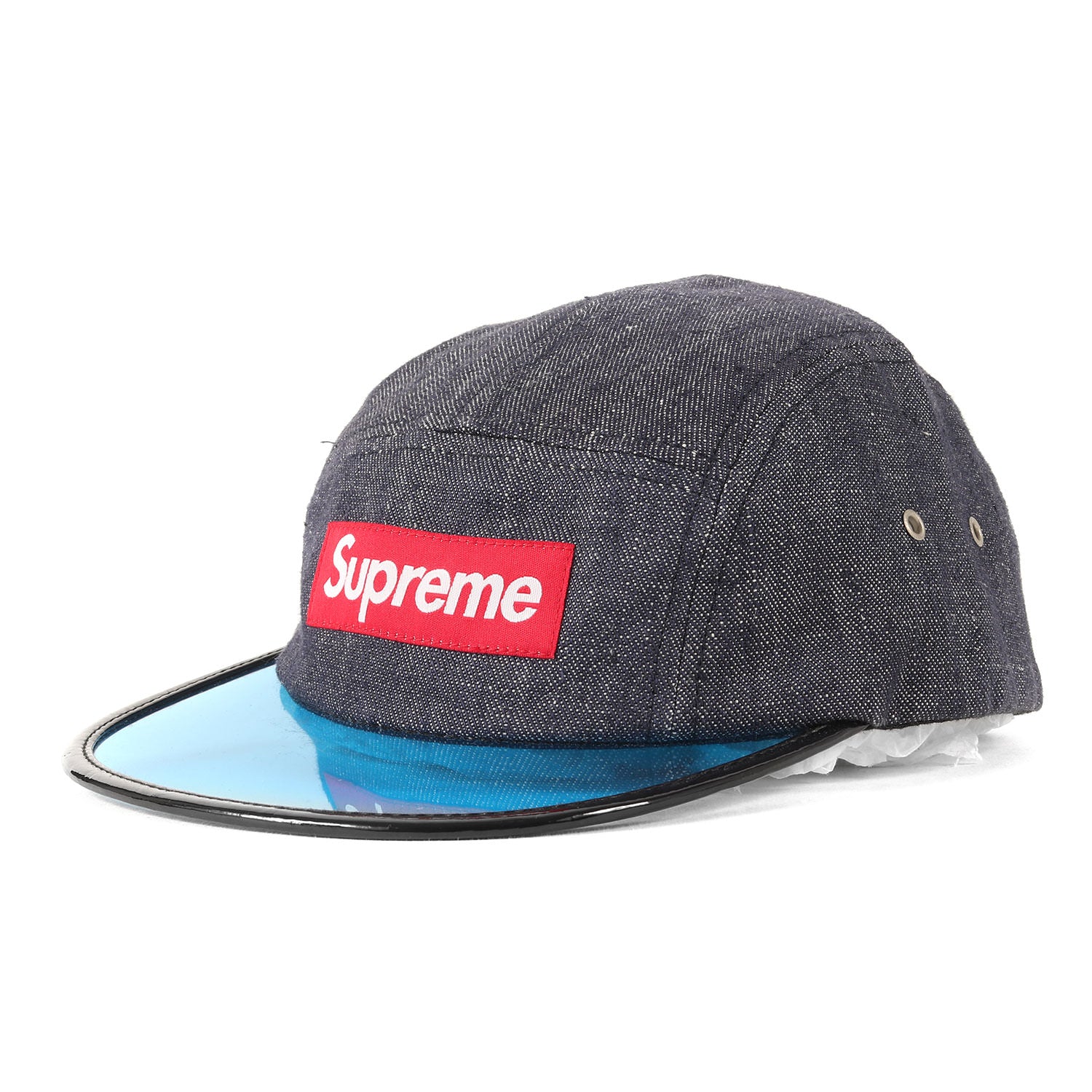 Supreme (シュプリーム) クリアバイザー BOXロゴ デニム キャンプキャップ(Angler Camp Cap) - ブランド古着の通販・買取  | BEEGLE by Boo-Bee