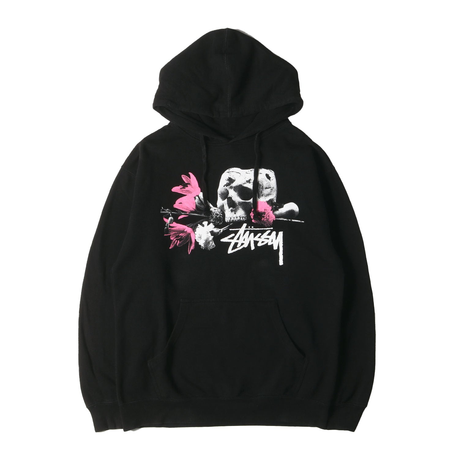 古着 stussy ステューシー スウェットパーカー グレー Sロゴワッペン 