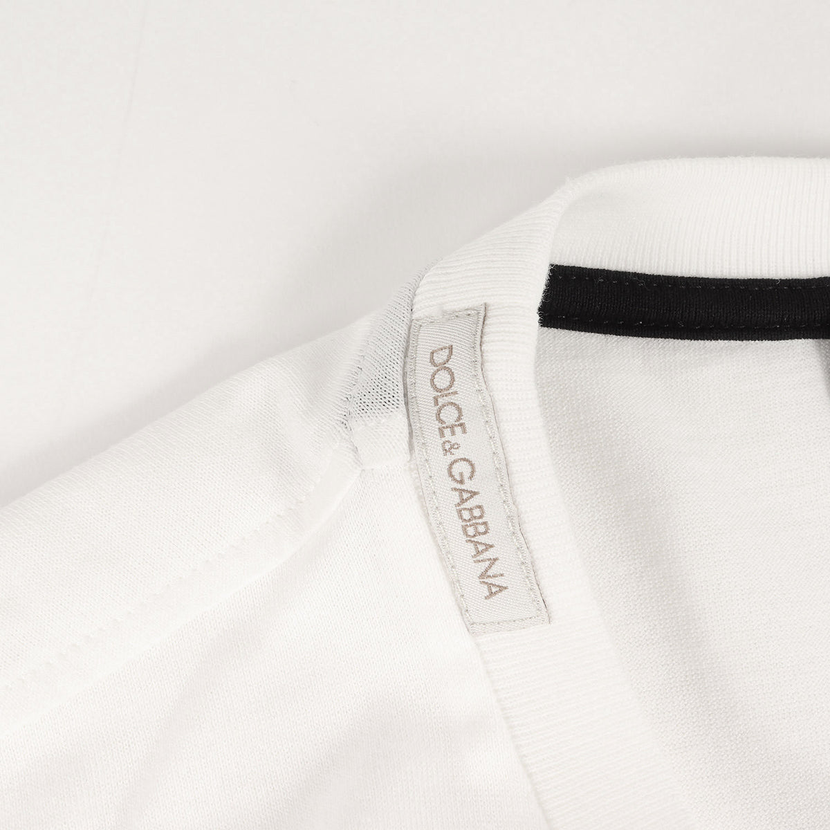近年モデル DGロゴ刺繍 クルーネック Tシャツ(Logo Printed Short-sleeved T-shirt)