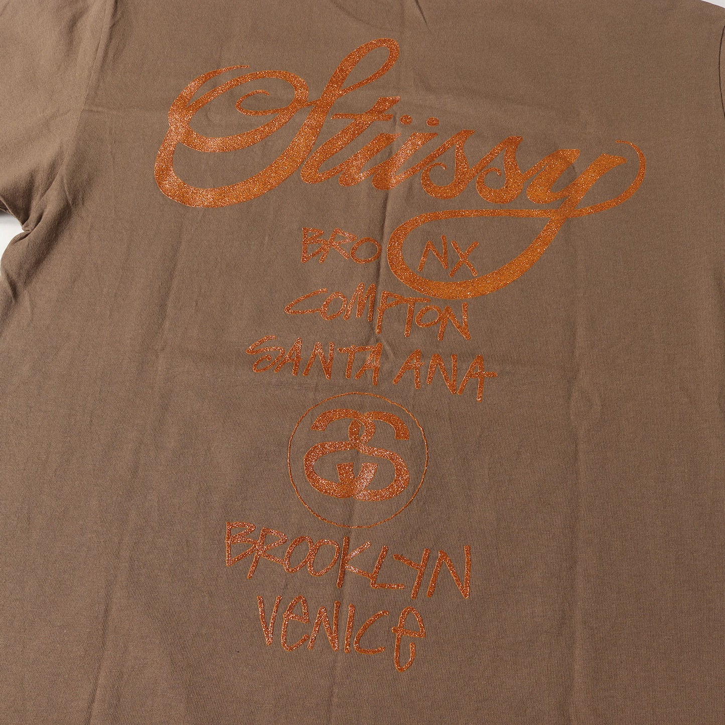 00s 25周年記念 ラメプリント ワールドツアーロゴ Tシャツ(デッドストック)