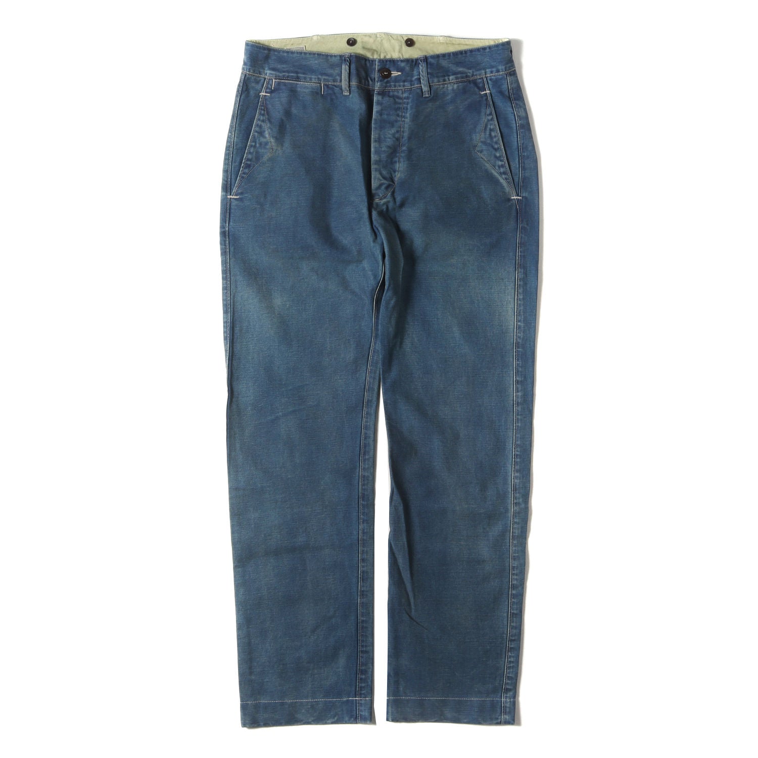 RRL (ダブルアールエル) ヴィンテージ加工 インディゴ バックサテン 