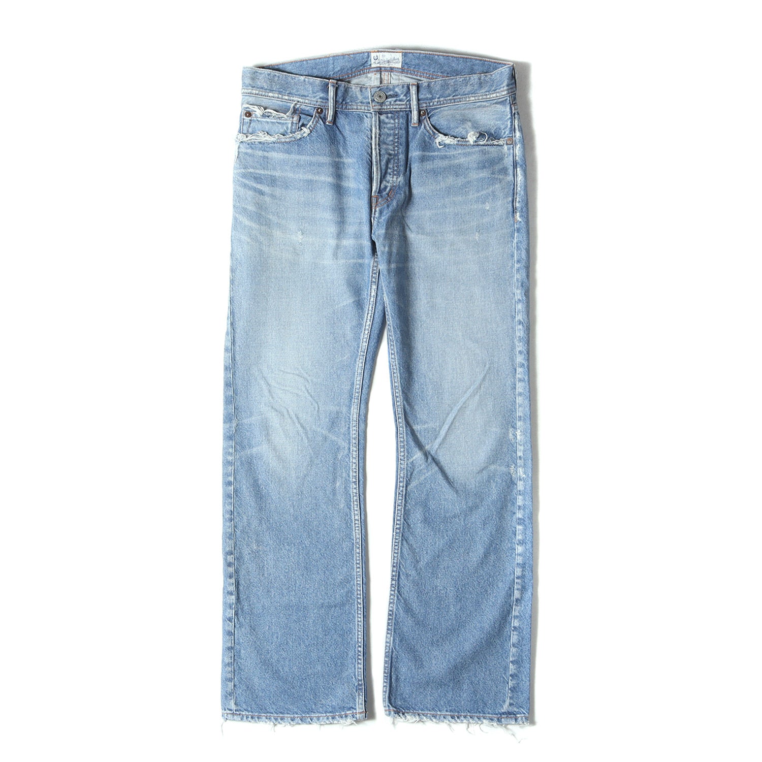 TMT (ティーエムティー) 22SS ヴィンテージ加工 フレア デニムパンツ 