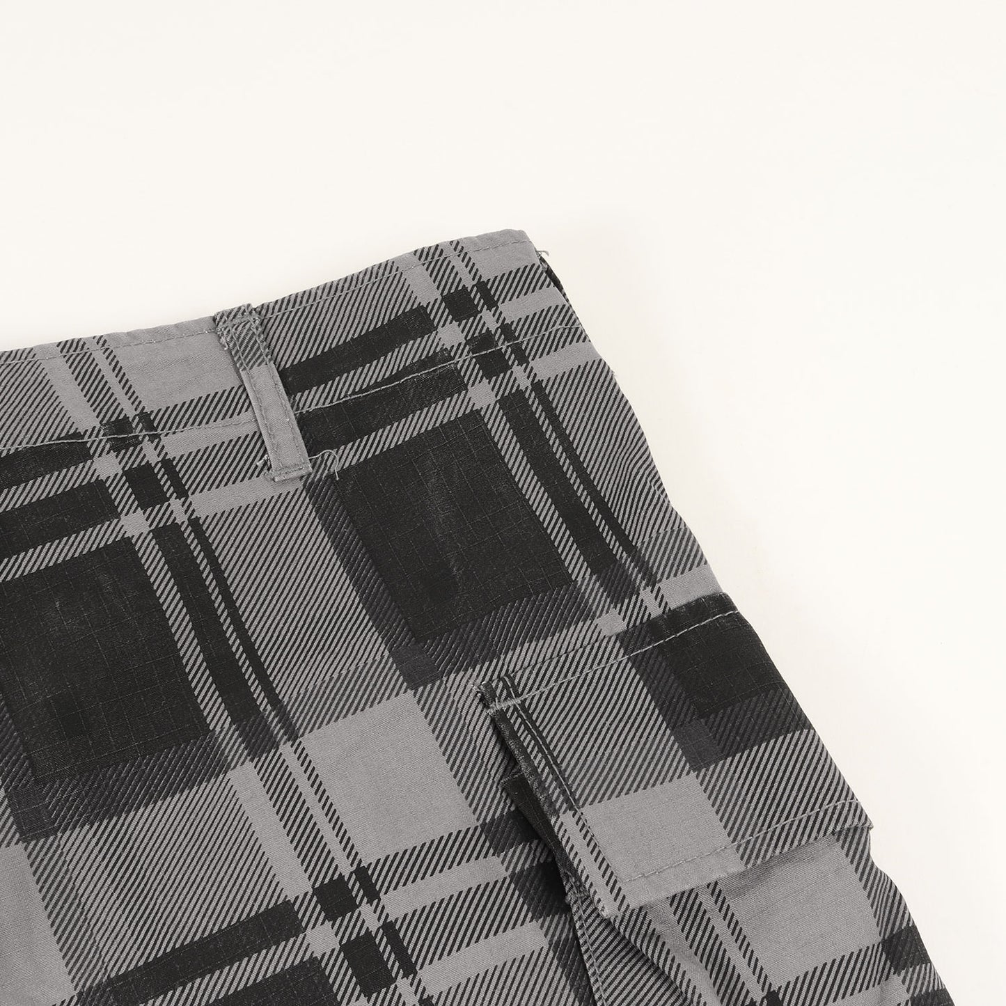 チェック ミリタリー カーゴショーツ