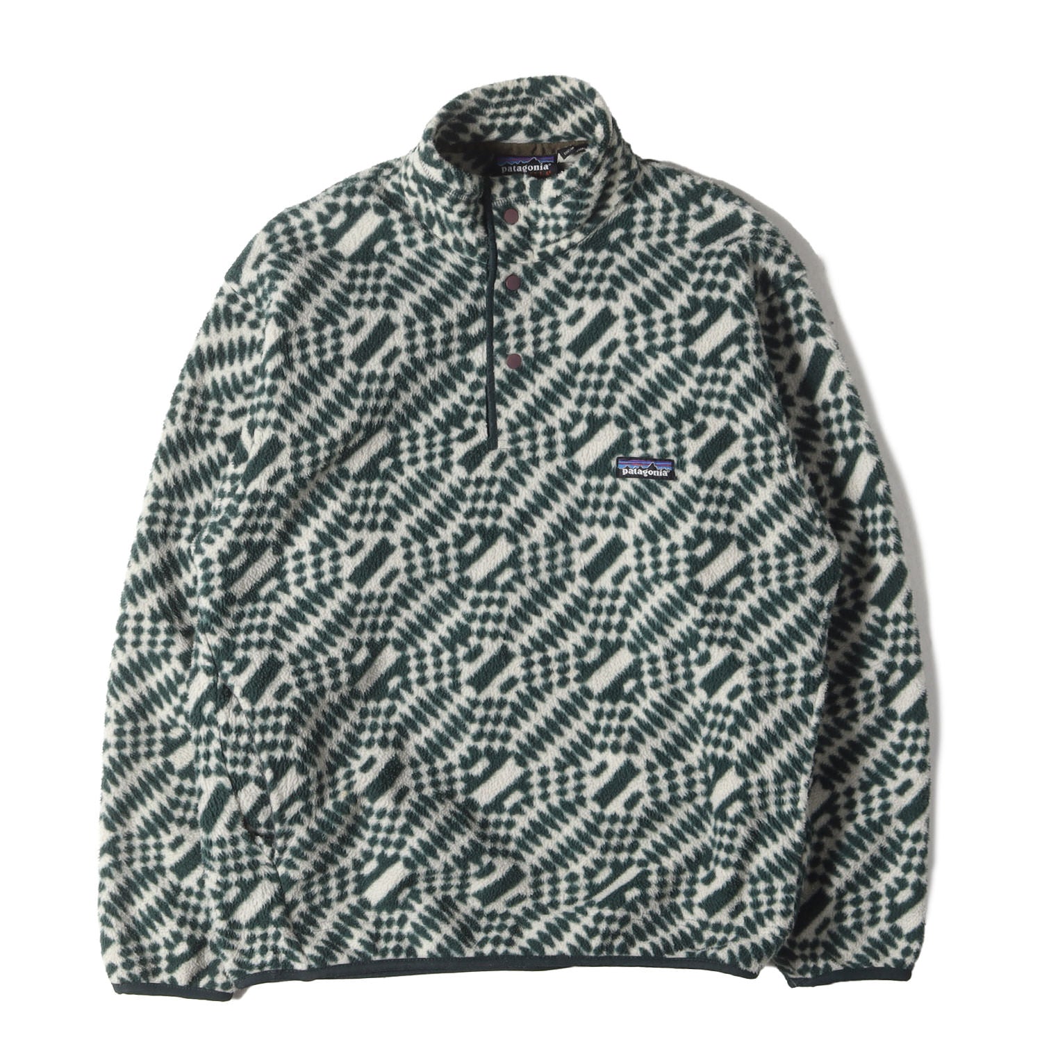 patagoniaパタゴニア ドット 適わ 総柄 シンチラフリース スナップT