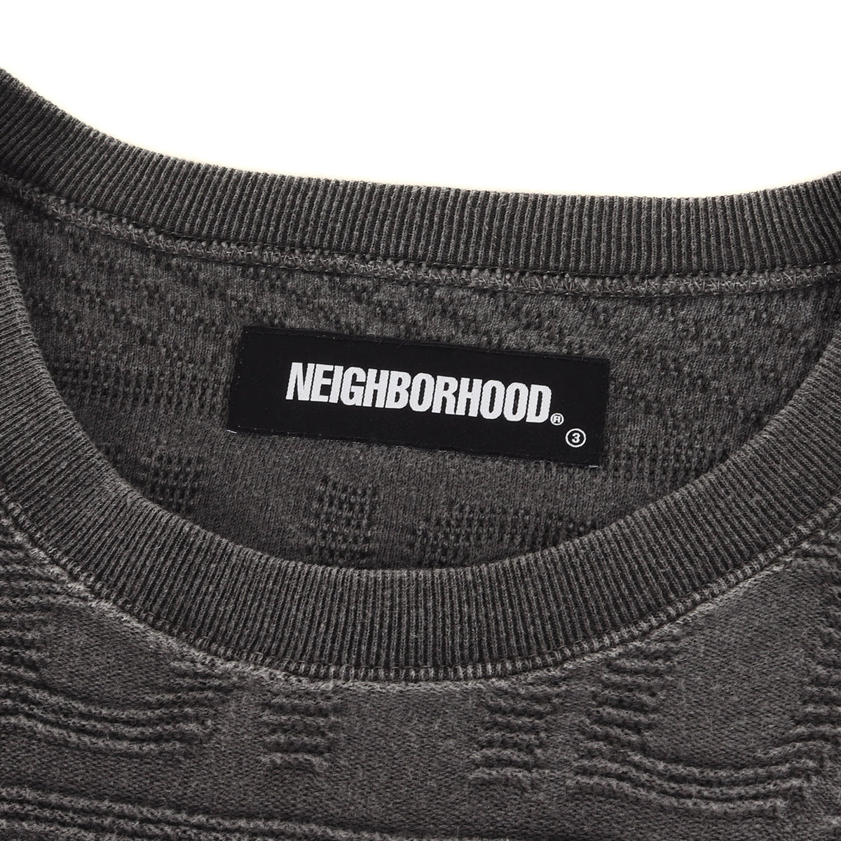 21SS ヴィンテージ加工 ジャガード コットン ニット(KNIT. JQ / C-CREW. LS)
