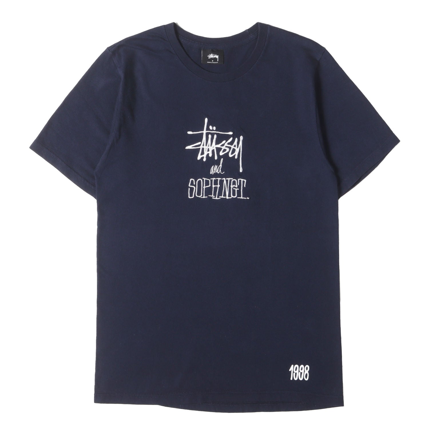STUSSY (ステューシー) ×SOPHNET. ブランドロゴ刺繍 Tシャツ 