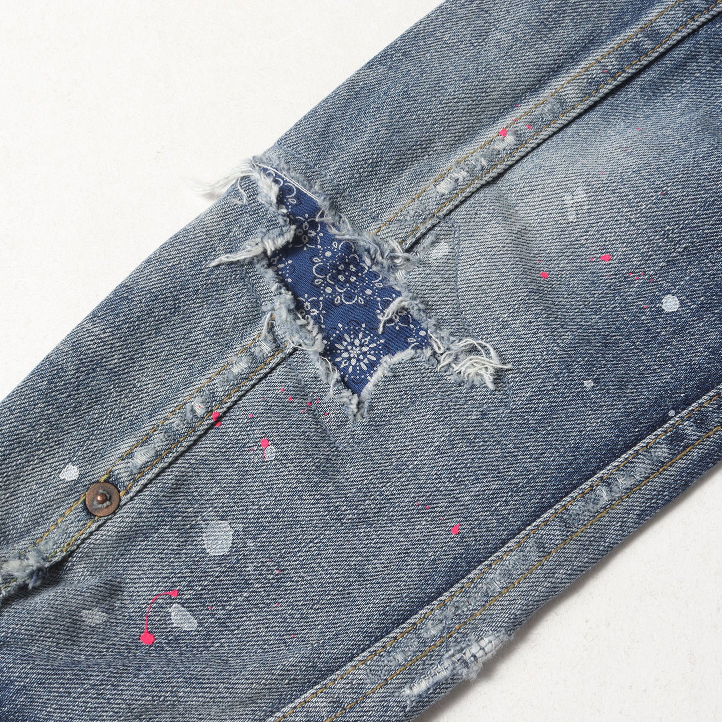 20AW ×fragment design 1stタイプ ペンキ&ダメージリペア加工 デニムジャケット(DENIM JACKET)