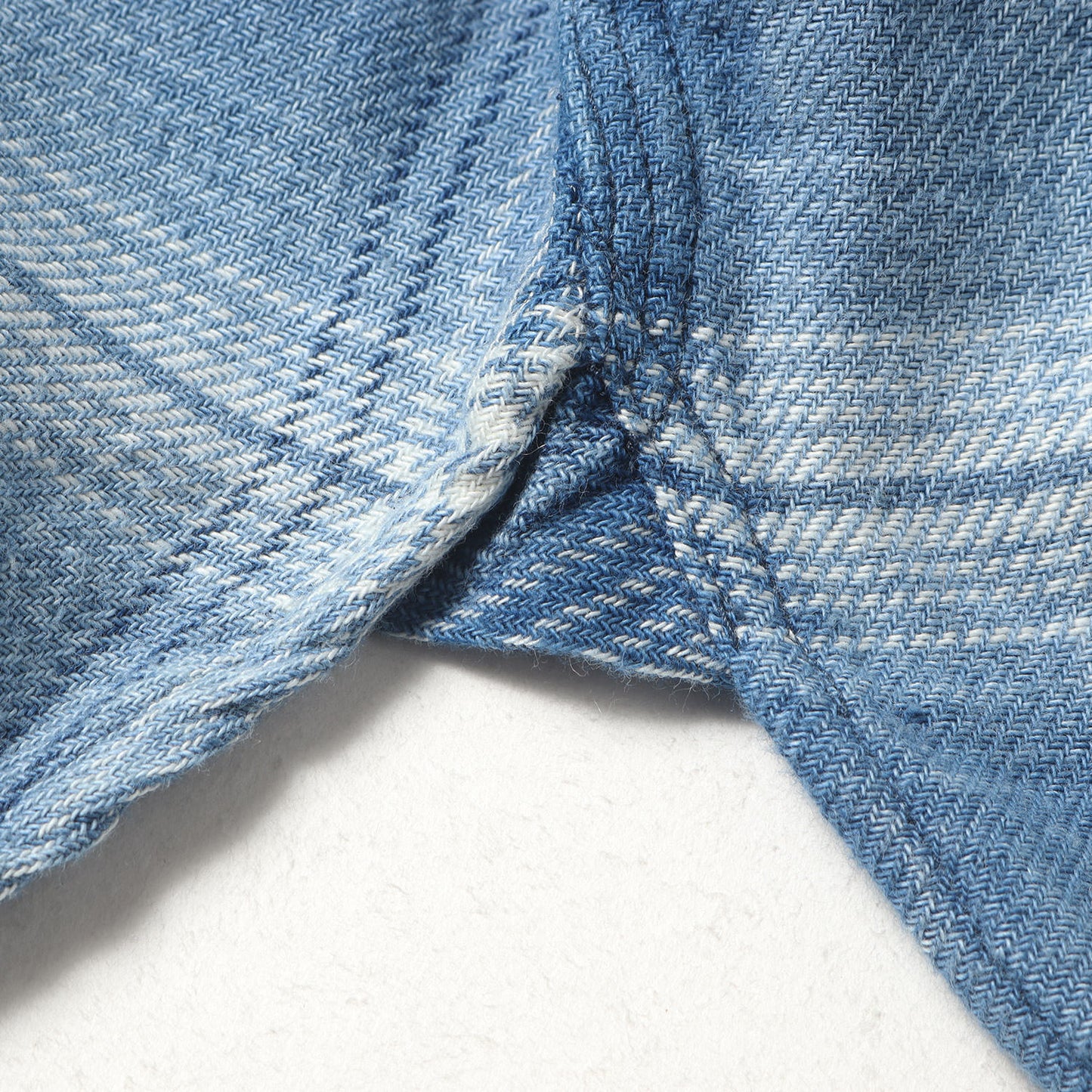 24SS インディゴ オンブレチェック フランネルシャツ(CLASSIC FIT INDIGO)