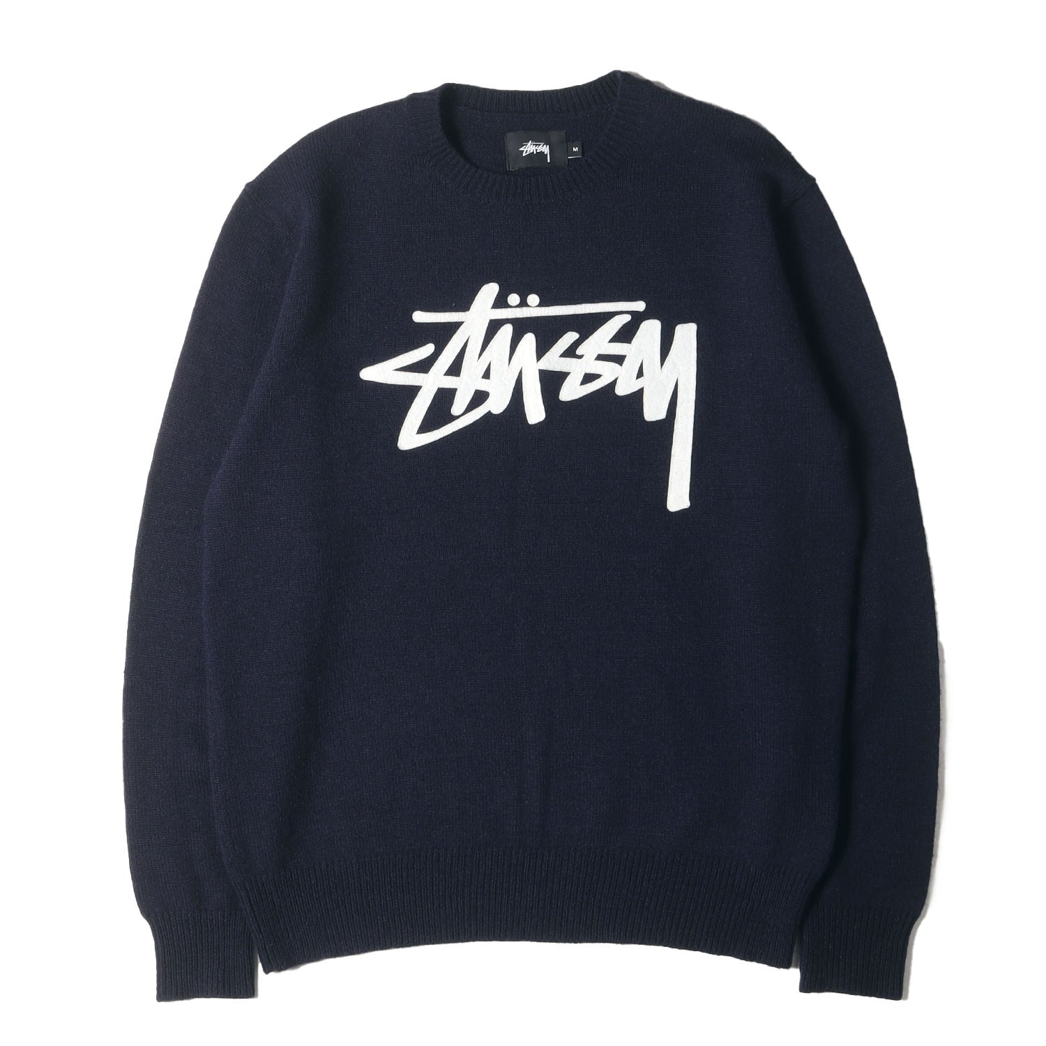 STUSSY (ステューシー) ストックロゴ アップリケ ニット セーター 