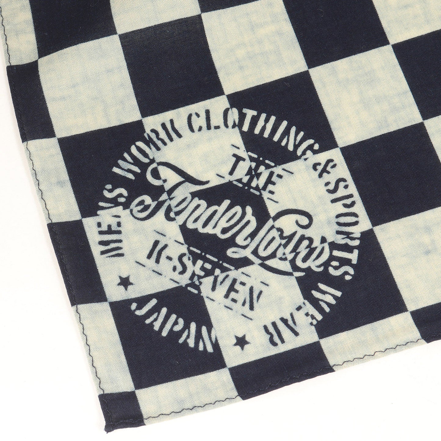 インディゴ染め チェッカー バンダナ(T-BANDANA CHECKER)