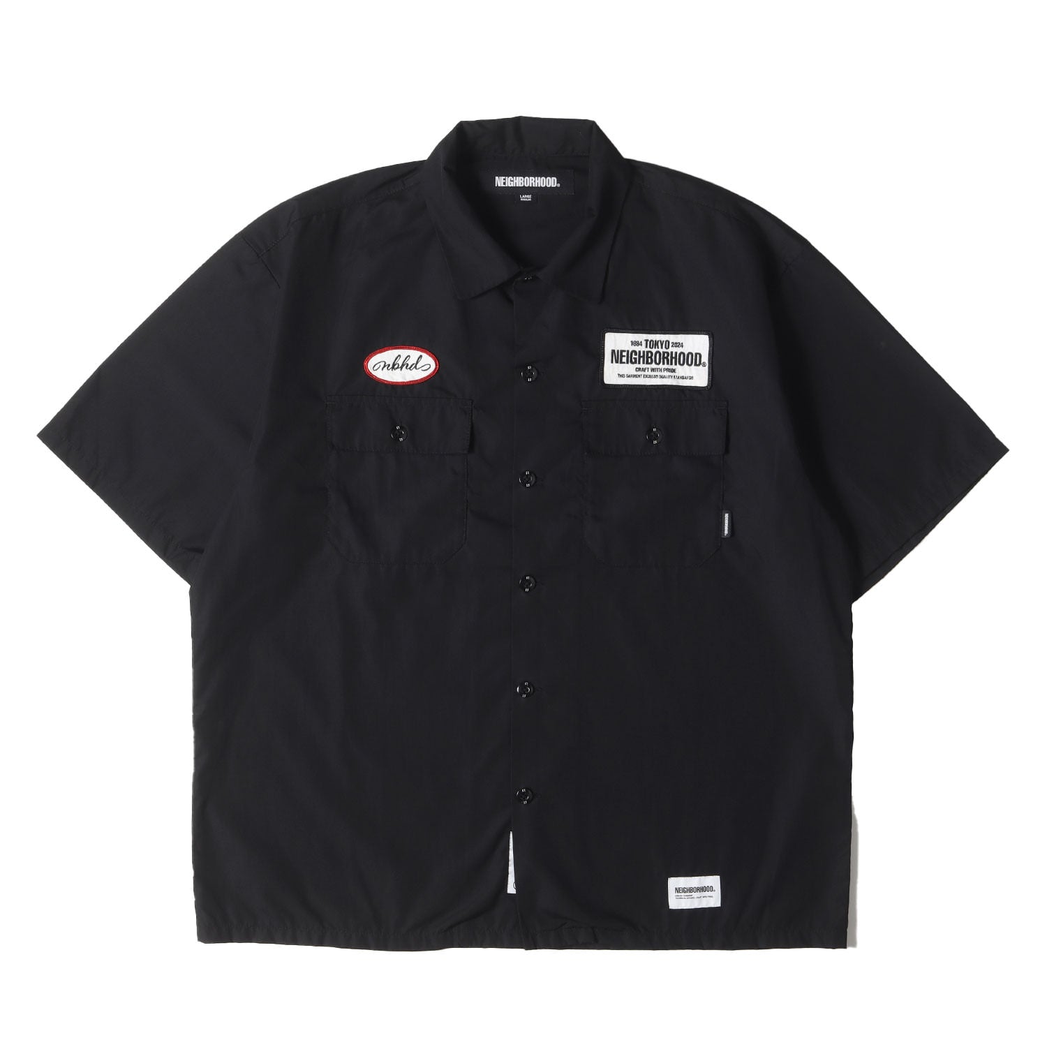 NEIGHBORHOOD◇半袖シャツ/L/ポリエステル/BRW/無地/TSNH-SH01