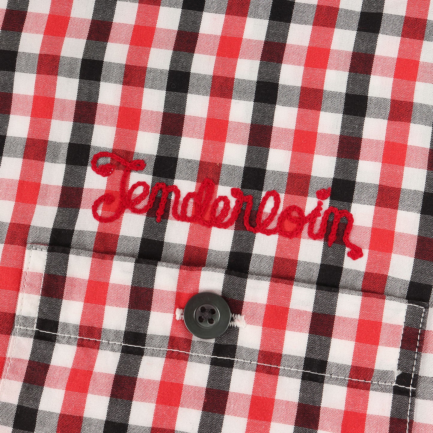 00s チェーン刺繍ロゴ オープンカラー チェック 半袖シャツ