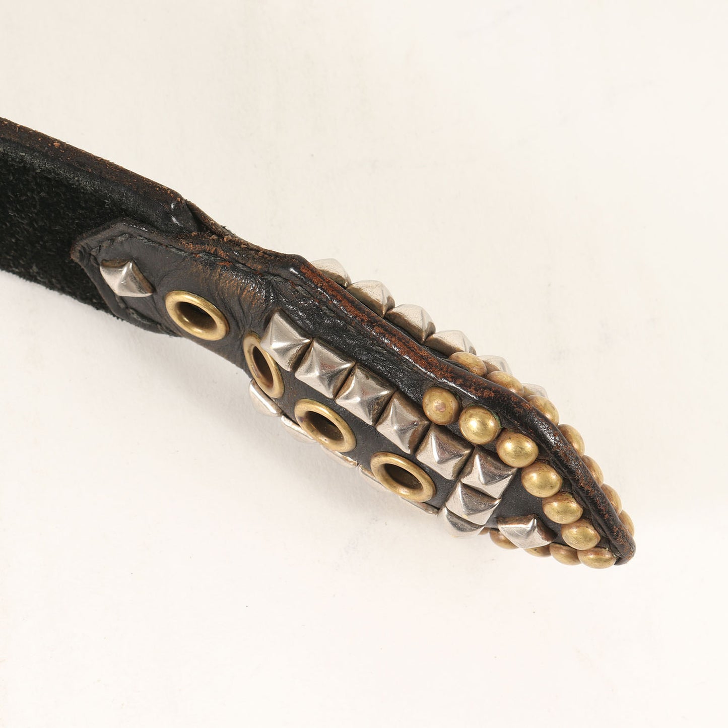 スタッズ付き レザー リング ベルト