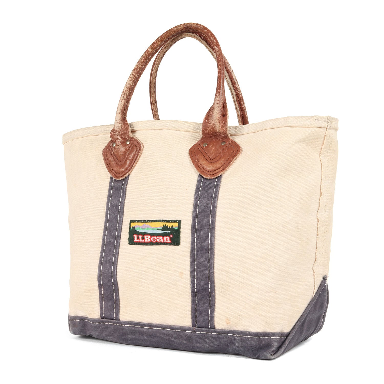 80s LLBean トートバッグ レザーハンドル ○LLBean TOTE BAG LEATHER