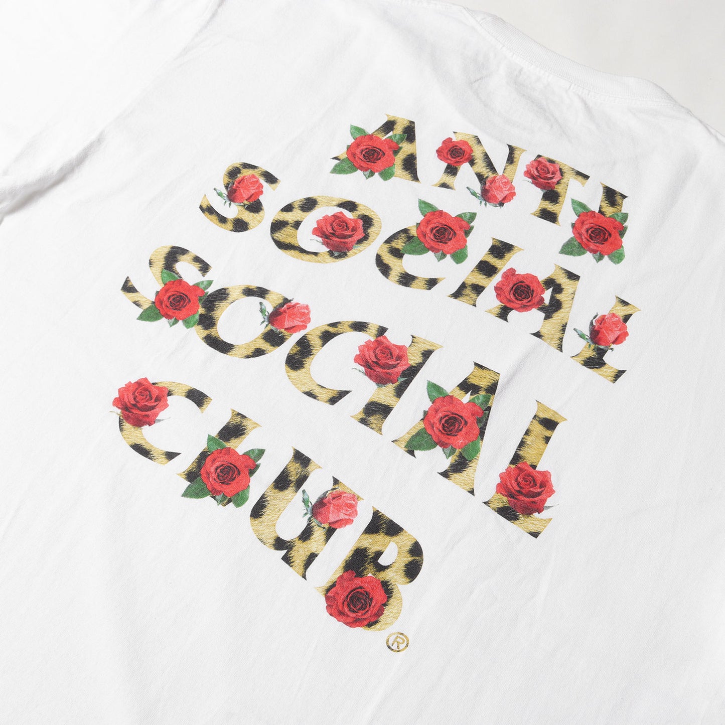 レオパード&ローズ柄 ブランドロゴ Tシャツ