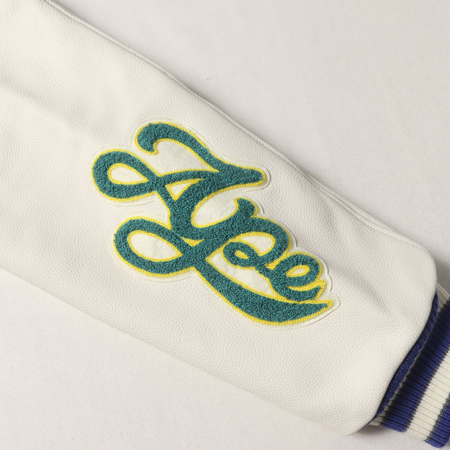 24SS マルチワッペン 袖レザー メルトン バーシティジャケット / スタジャン(BAPE VARSITY JACKET)