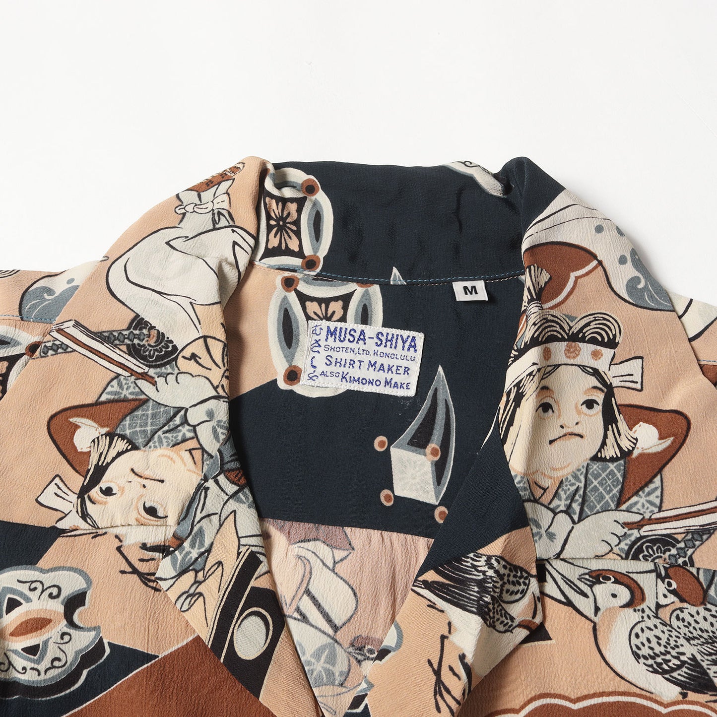 05SS 桃太郎&舌切り雀 和柄 レーヨン アロハシャツ(MUSA-SHIYA実名復刻 / SPECIAL EDITION)