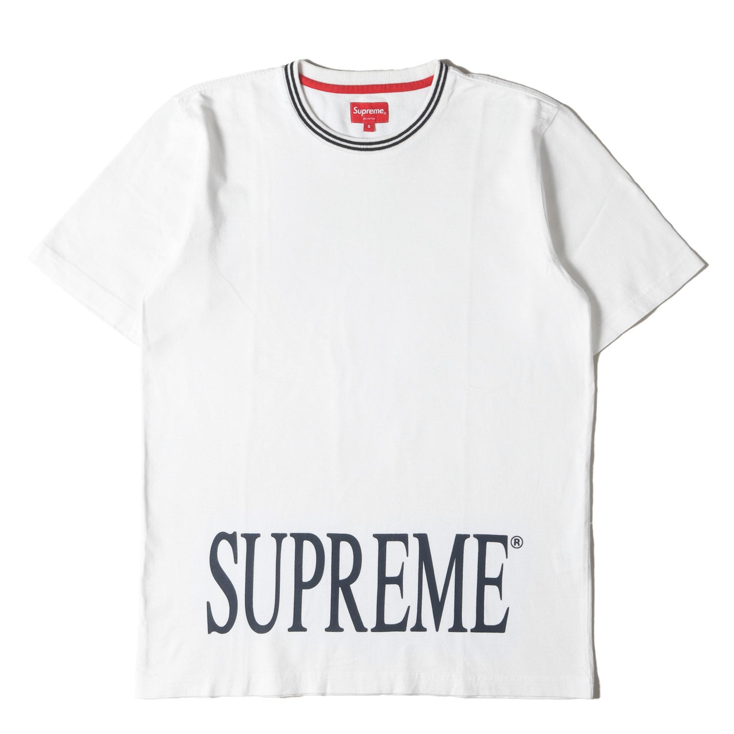 Supreme (シュプリーム) ブランドロゴ リブライン Tシャツ(Striped Rib 