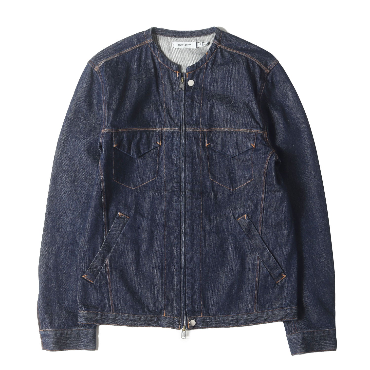 ORTA ノーカラー ジップ デニムジャケット(TRACKER BLOUSON 
