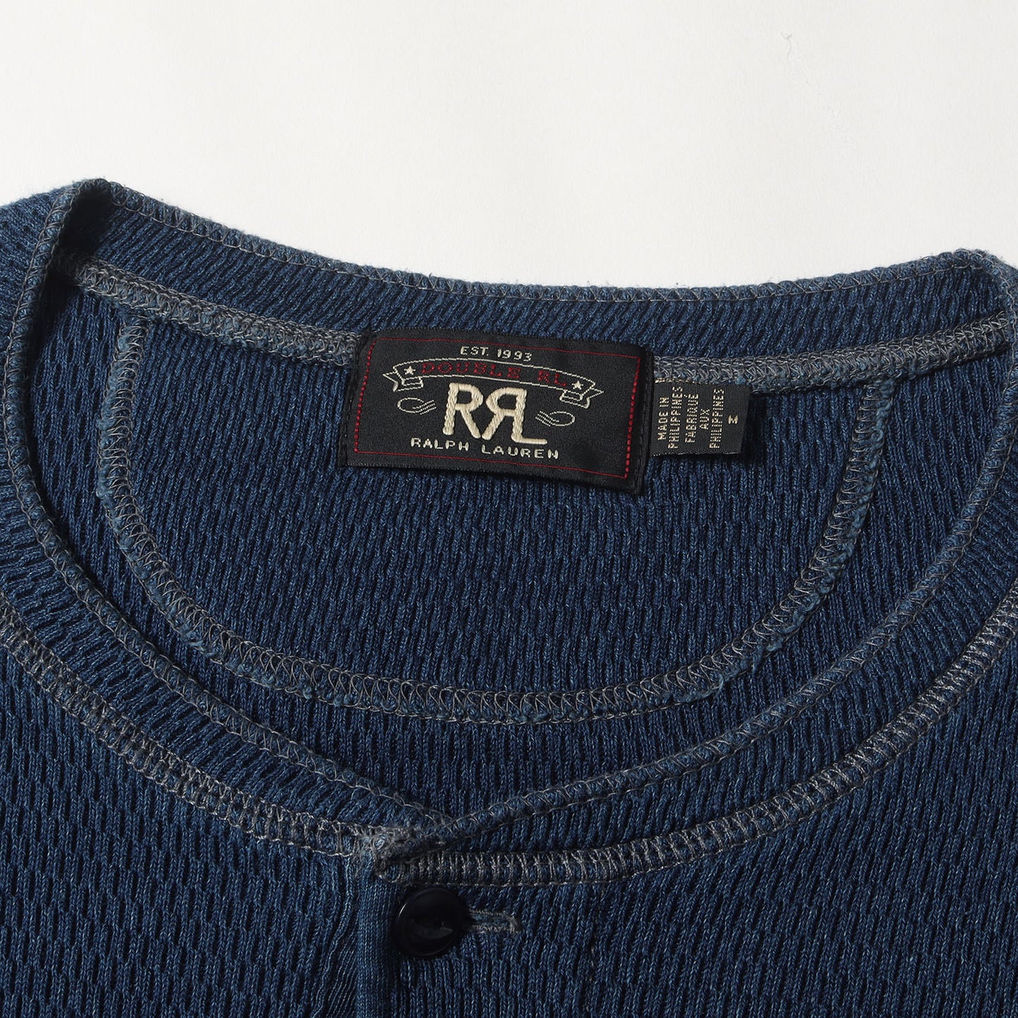 22SS インディゴ サーマル ヘンリーネック Tシャツ