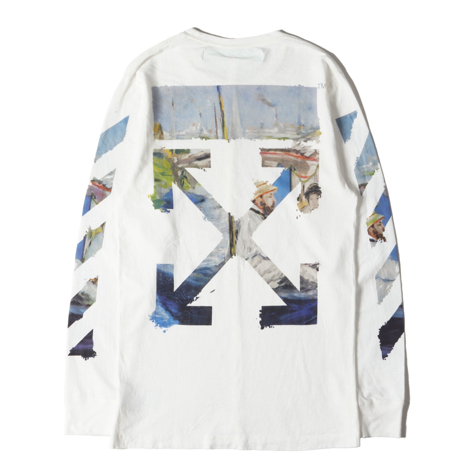 TENDERLOIN】TEE L/S CS / XL TENDERLOIN WHITE ×BLUE L/S TEE 2D