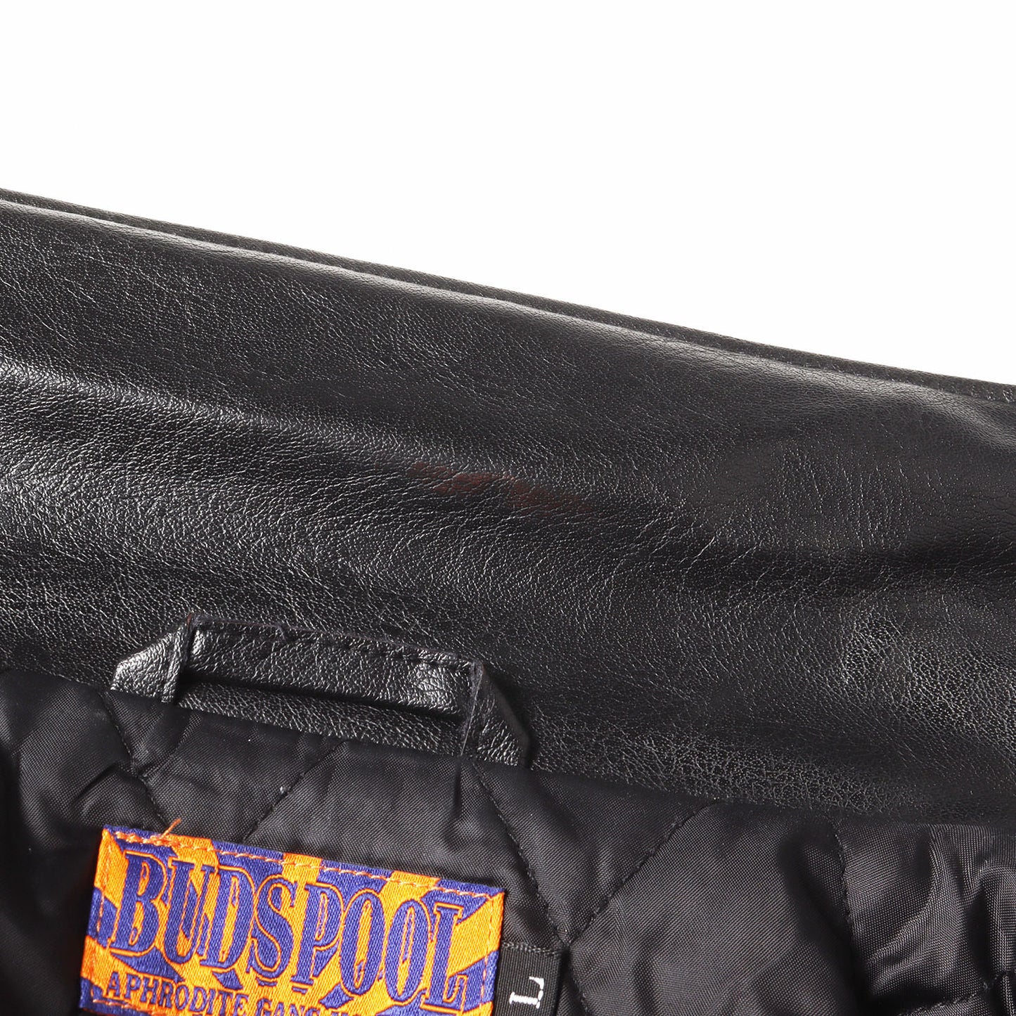 フェイクレザー 裏地キルティング ジップ ジャケット(FAUX LEATHER JACKET)