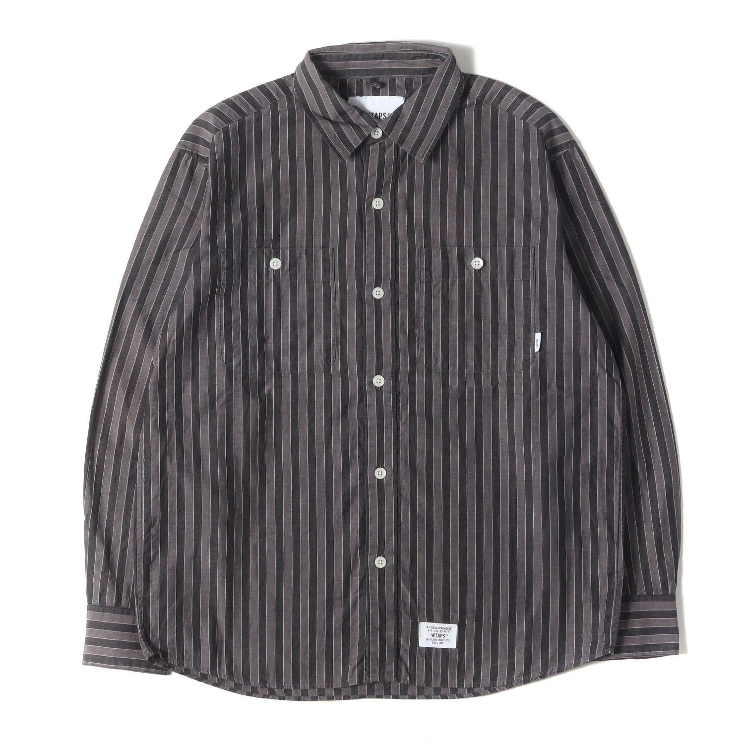 WTAPS ストライプ ボタンシャツ グレー 【公式通販】