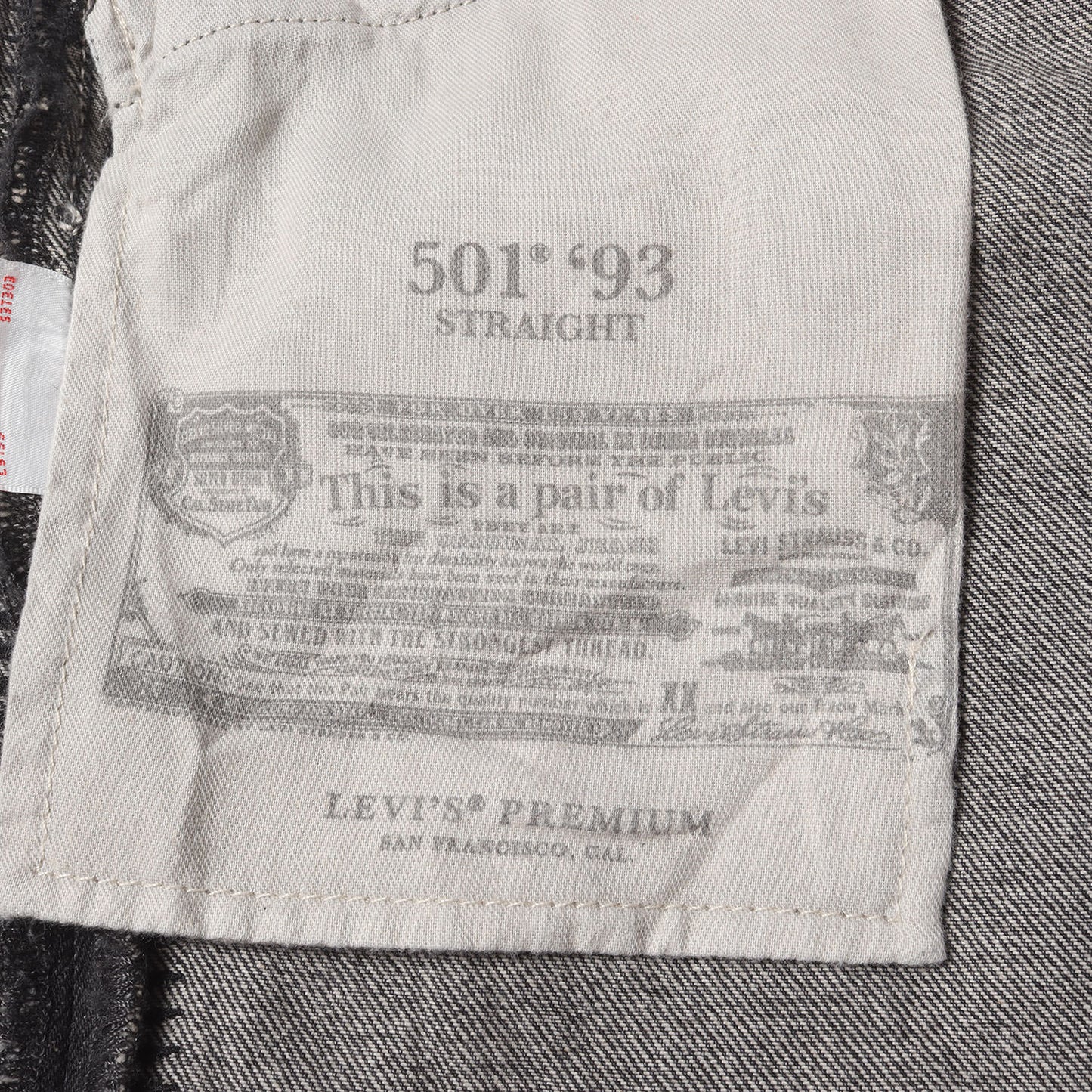 25SS ×Levis トライアングル刺繍 501 ブラック デニムパンツ
