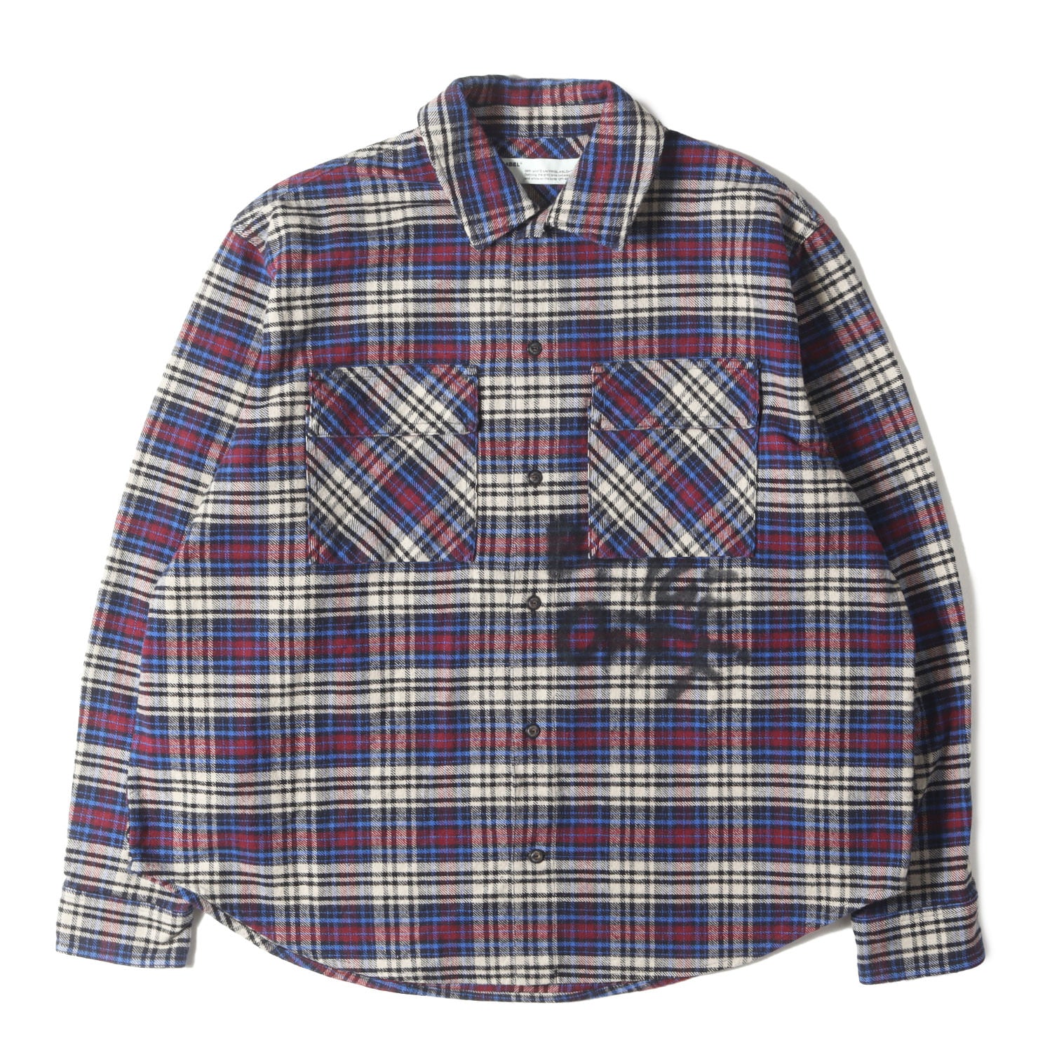 OFF-WHITE (オフホワイト) スプレーロゴ オーバーサイズ チェック 