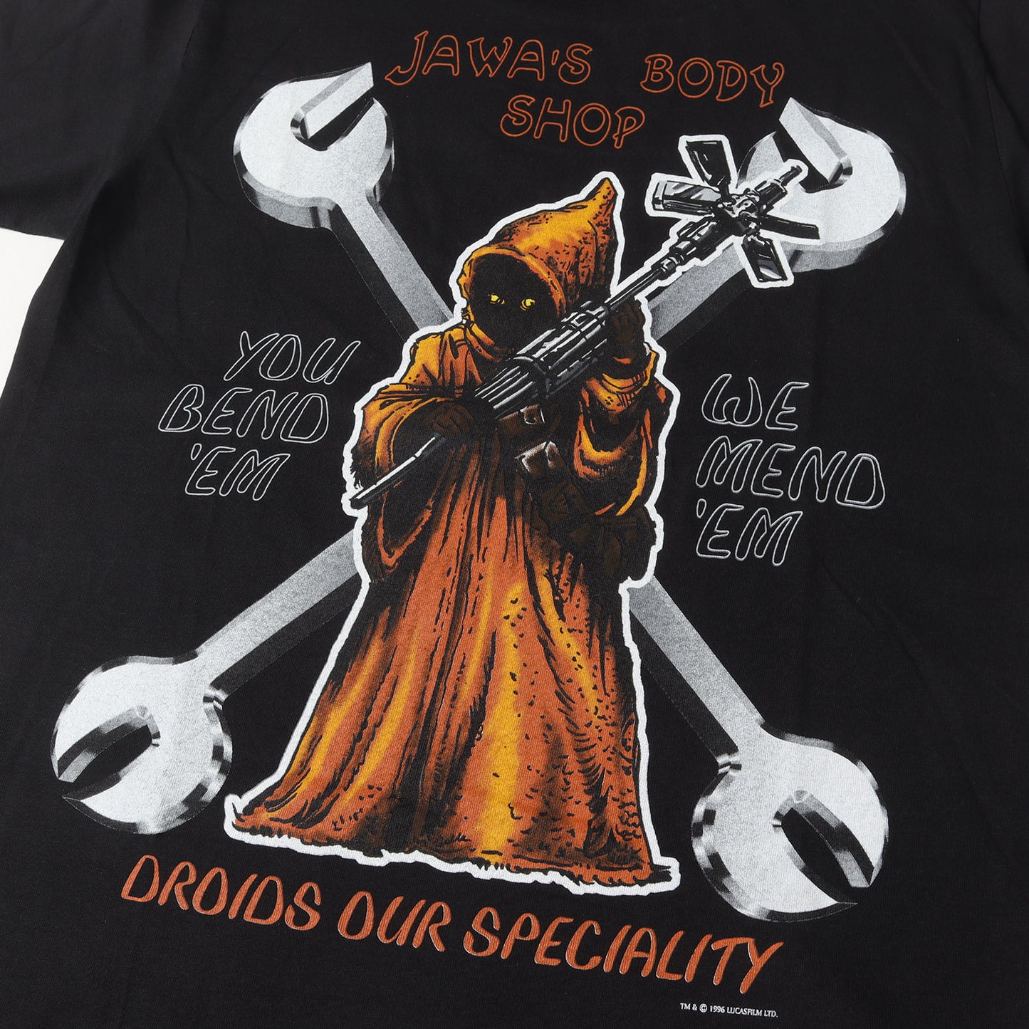90s STAR WARS JAWAS BODY SHOP / ジャワ ムービーTシャツ(Changesボディ / USA製 / デッドストック)
