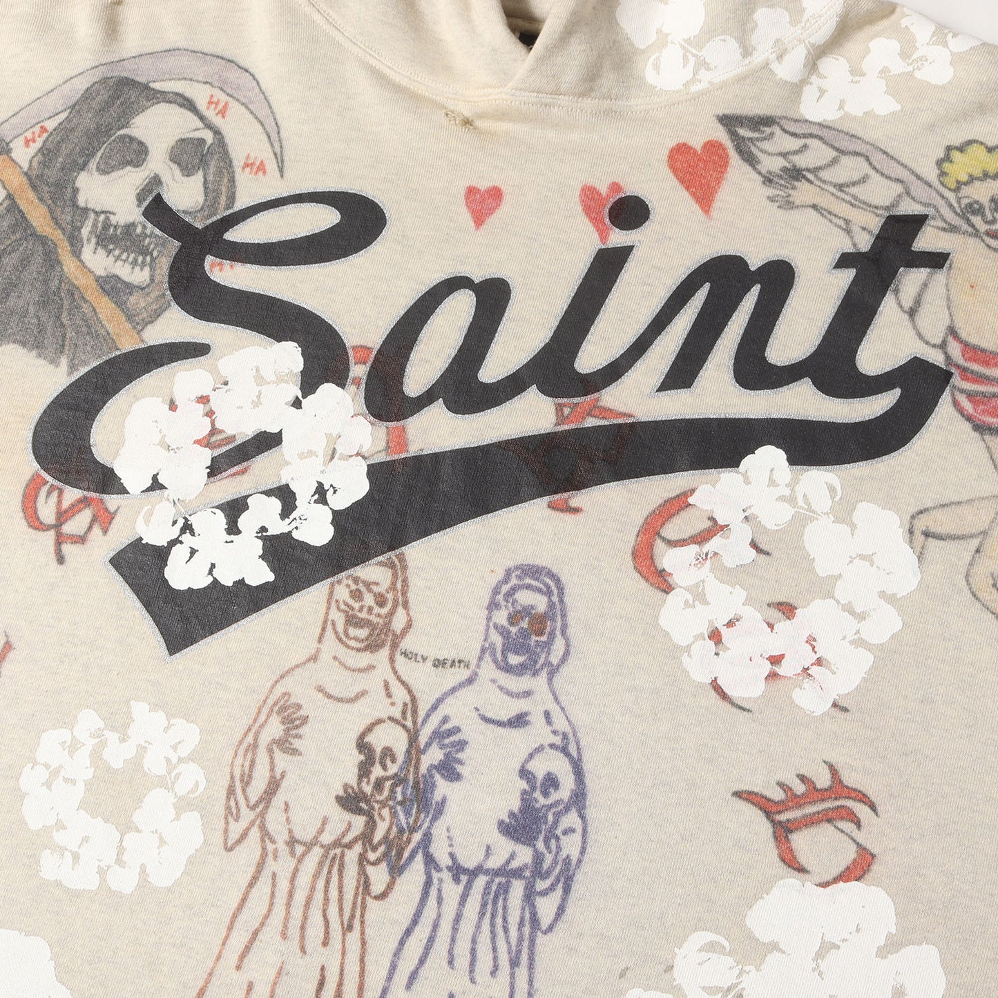 22SS ×DENIM TEARS ヴィンテージ加工 スウェットパーカー(HOODIE / GREENAFFITTI)