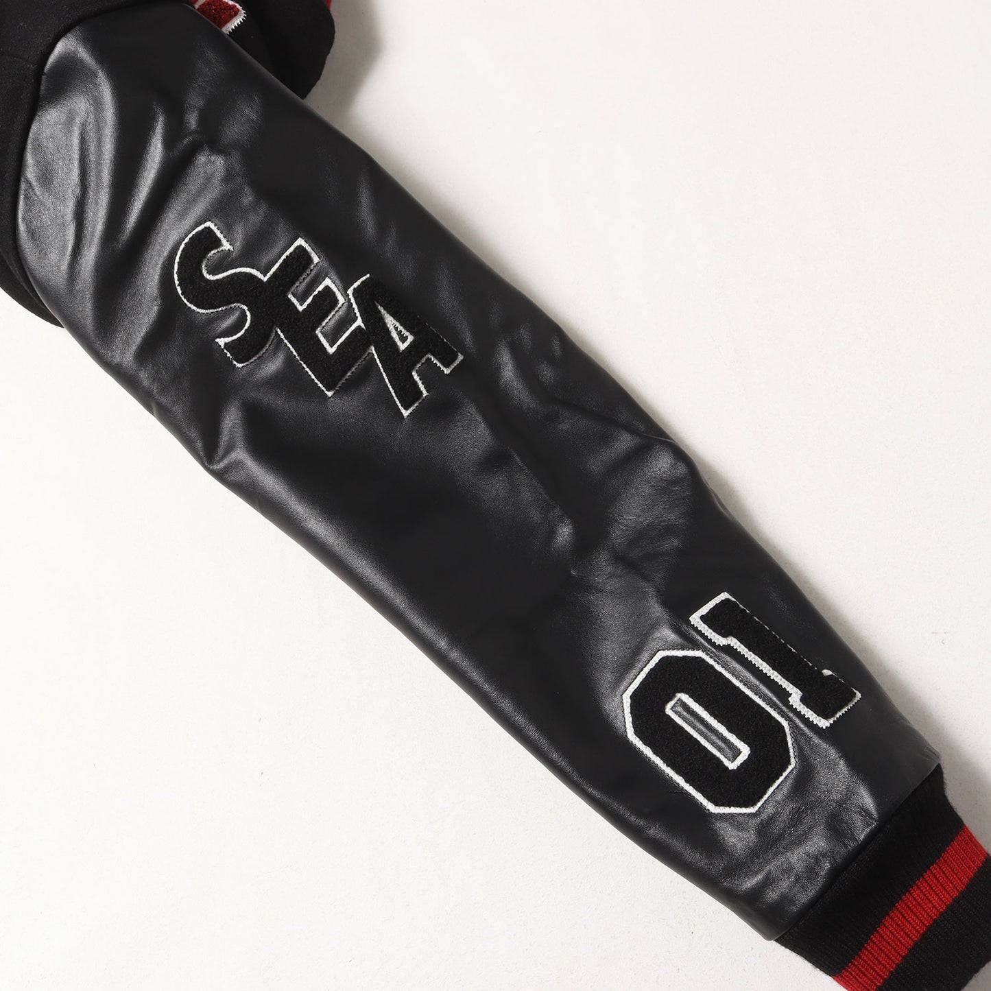 22AW ×HYSTERIC GLAMOUR 袖レザー メルトン バーシティジャケット / スタジャン(VARSITY JACKET)