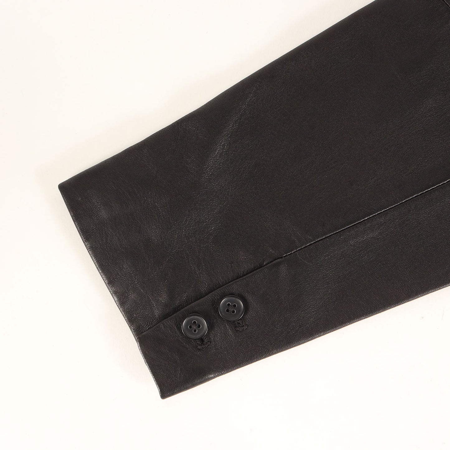シープスキンレザー 2つボタン テーラードジャケット (SHEEP 2BUTTON TAILOERD JACKET)