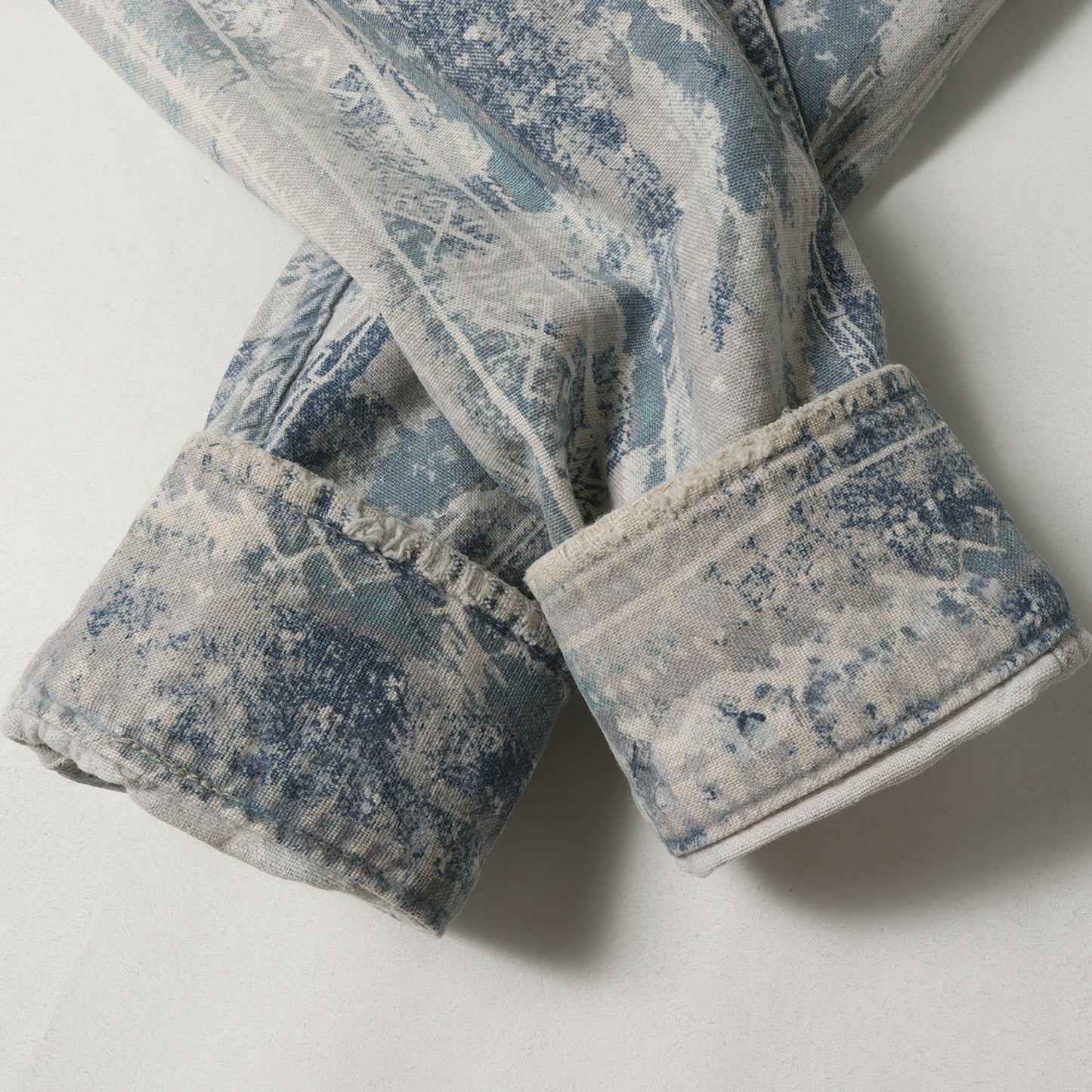 90s 総柄 コットンキャンバス ボタンダウンシャツ(USA製)