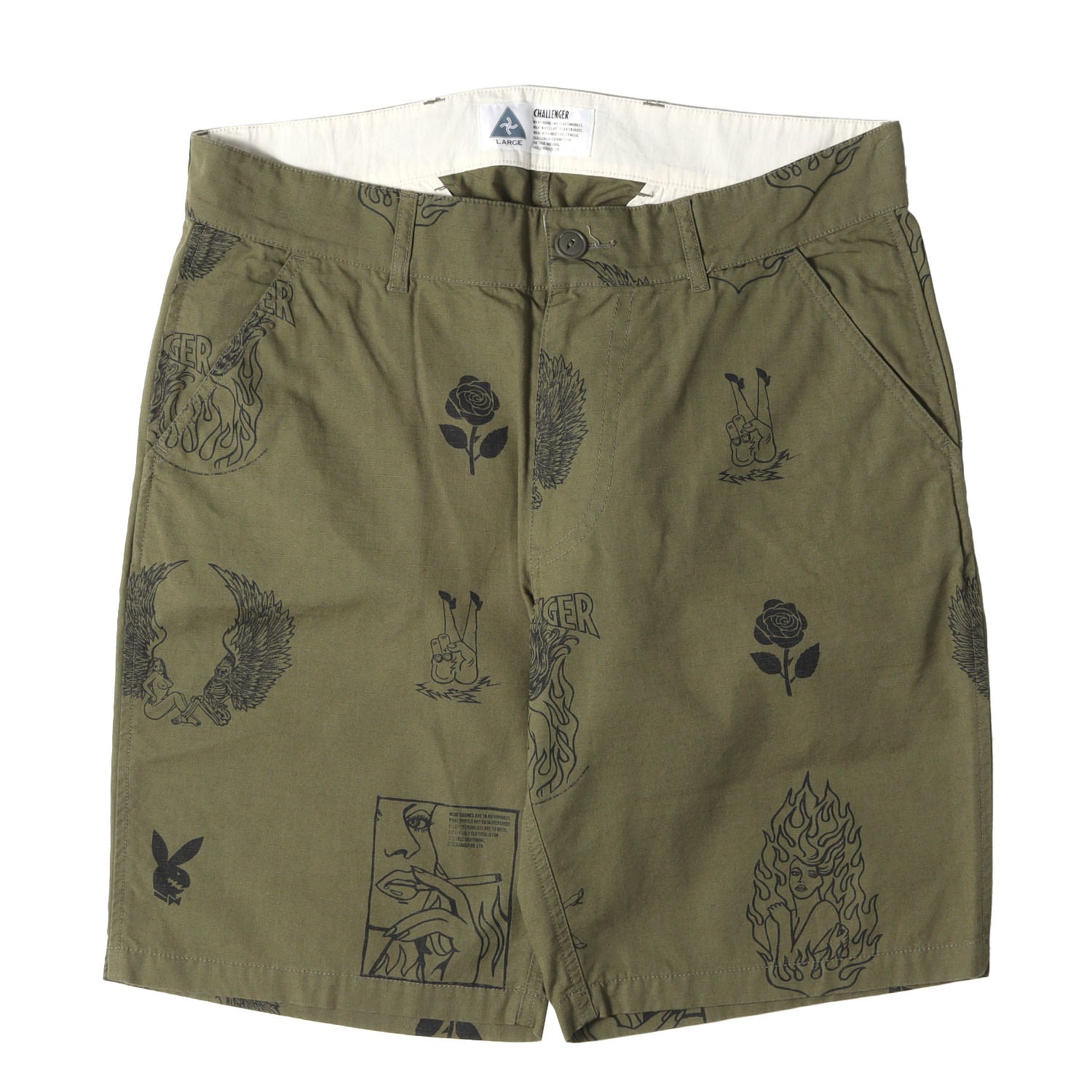 challenger FIRE shorts チャレンジャー　フレイム　長瀬 challenger FIRE shorts チャレンジャー フレイム 長瀬 L 【公式通販】