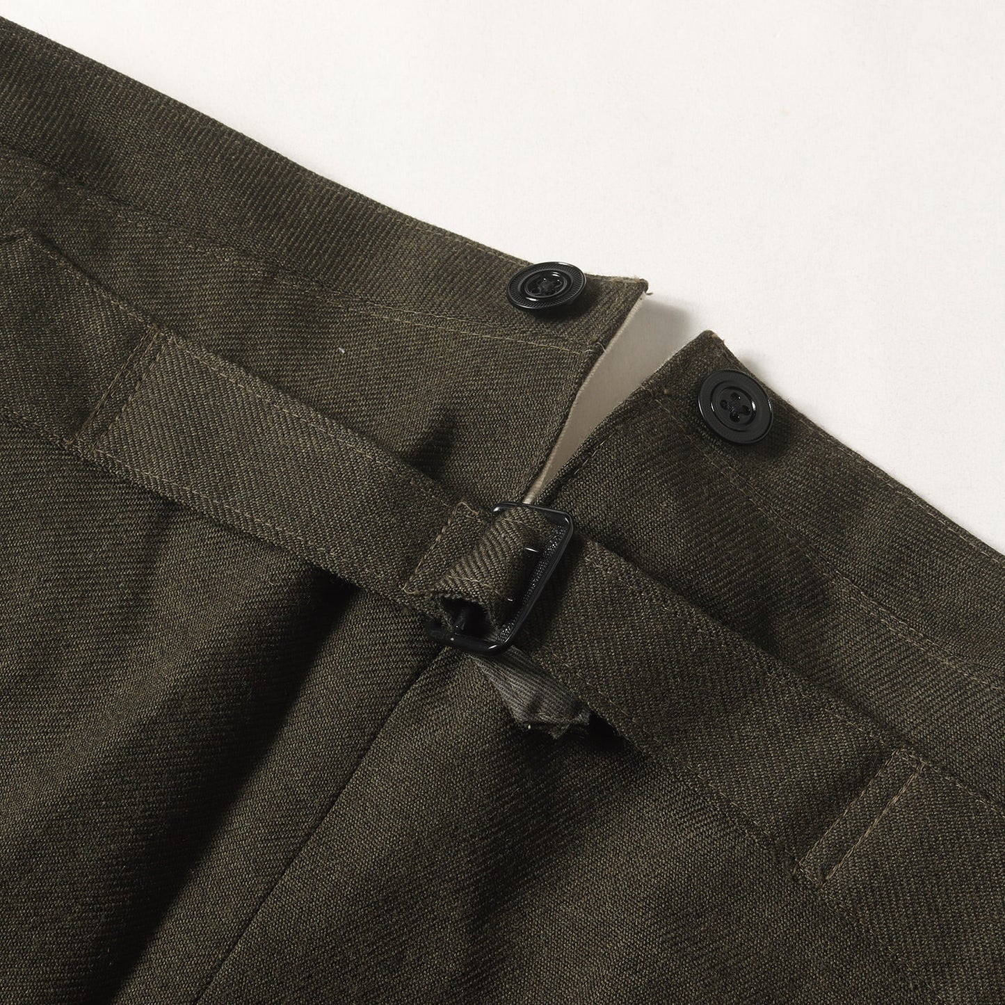 シンチバック付き ウールサージ トラウザーズパンツ