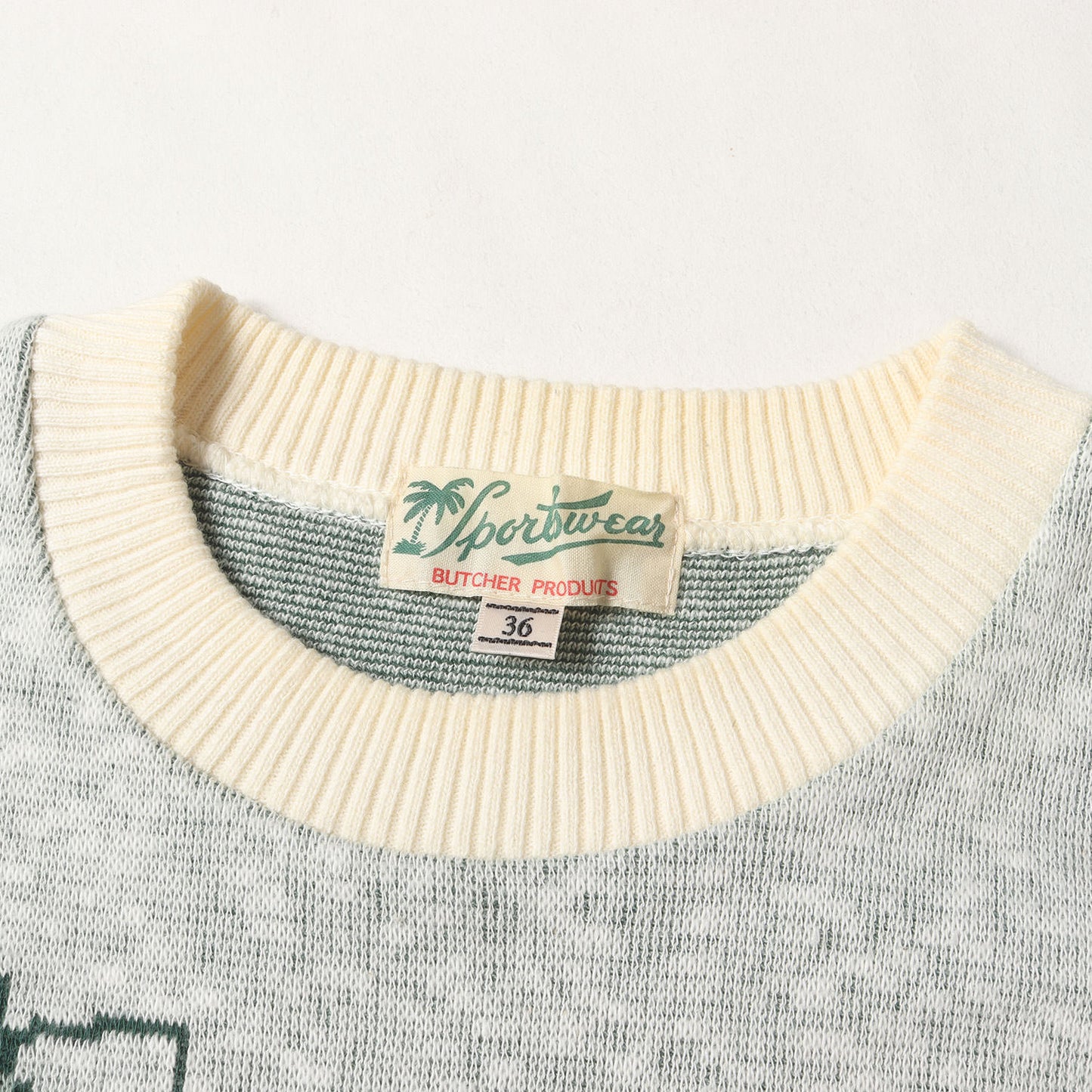 BUTCHER PRODUCTS ヨット柄 ジャガード 半袖ニット