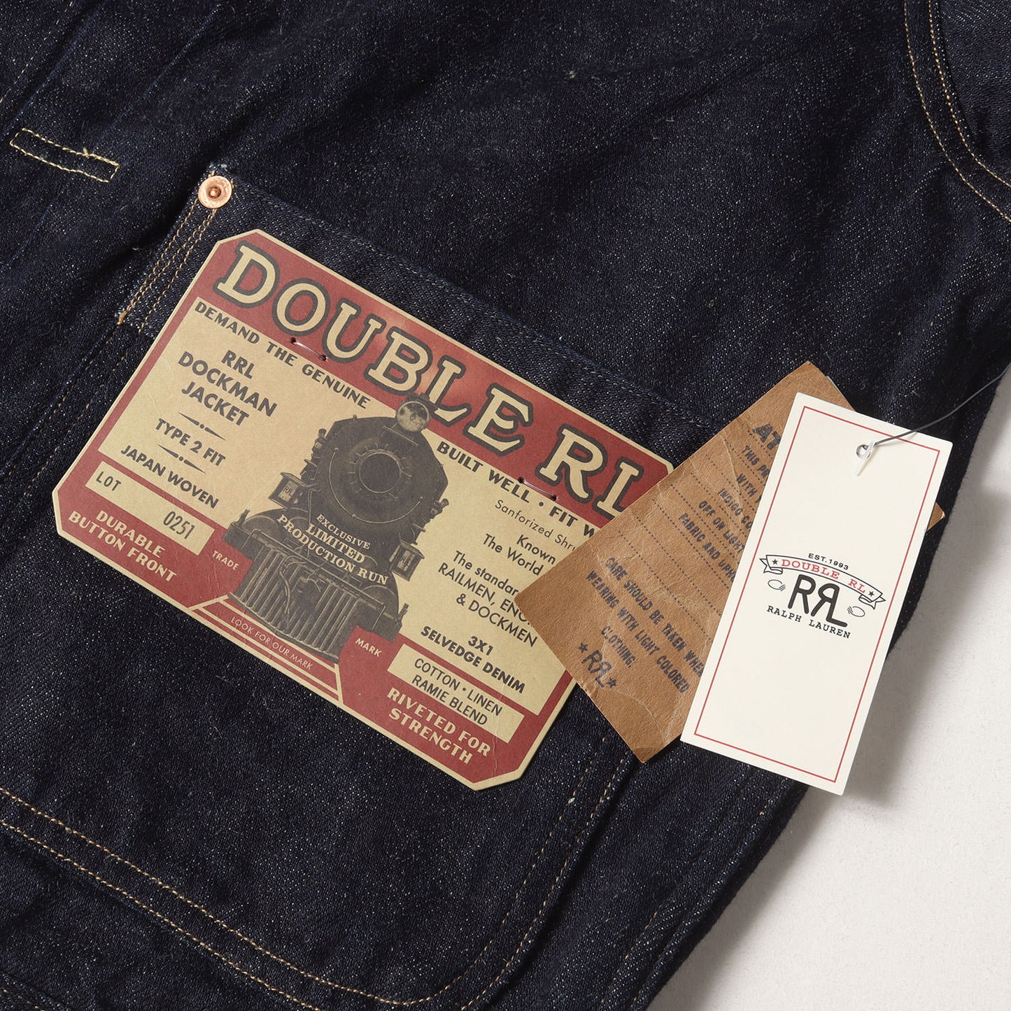 25SS レイルロード刺繍 ドックマン デニムジャケット (DOCKMAN JKT UNLINED TRUCKER JACKET)