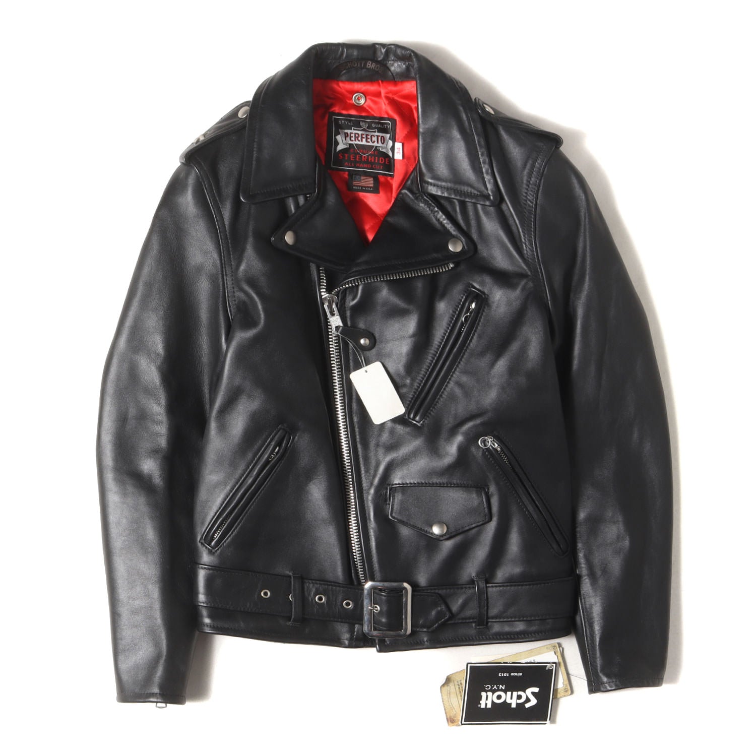 100周年記念 SPECIAL ONE STAR ROSIE/36/レザー/BLK/7371 SCHOTT