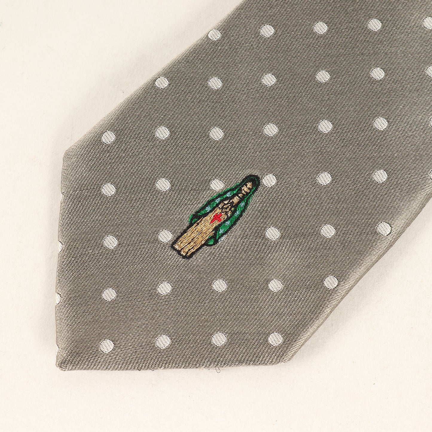 マリア刺繍 ドット シルク ネクタイ