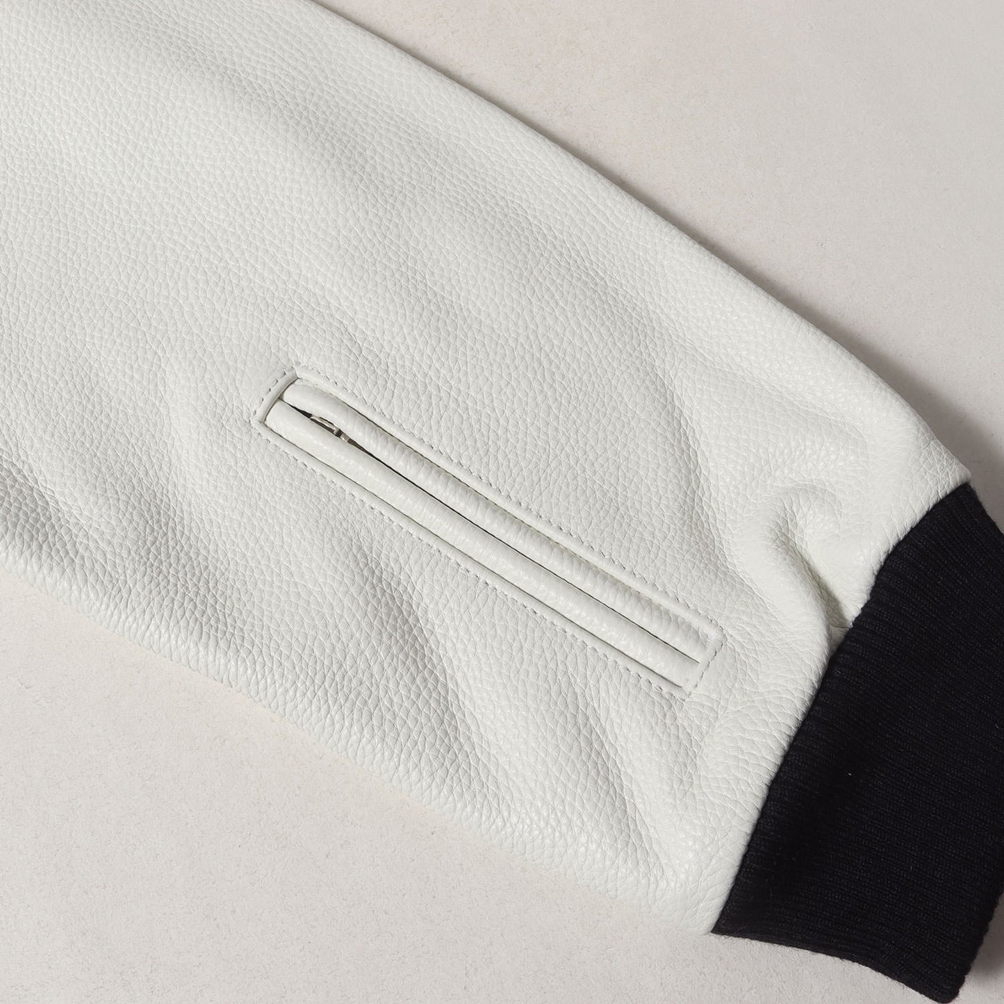 25AW 袖レザー ラムウールメルトン バーシティジャケット / スタジャン(MELTON LAMBSWOOL VARSITY JACKET)