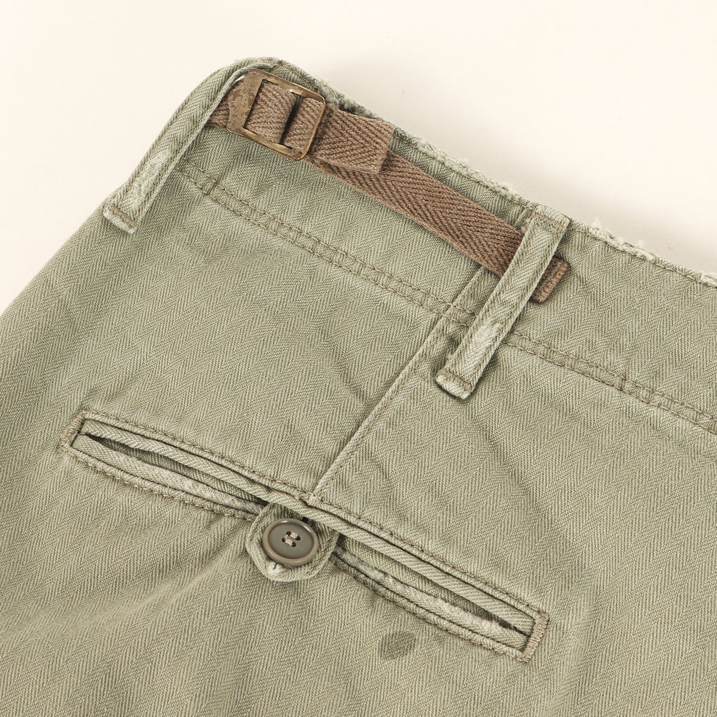 21AW ドリップ加工 ヘリンボーン スリム カーゴパンツ(HERRINGBONE TWILL CARGO TROUSER)