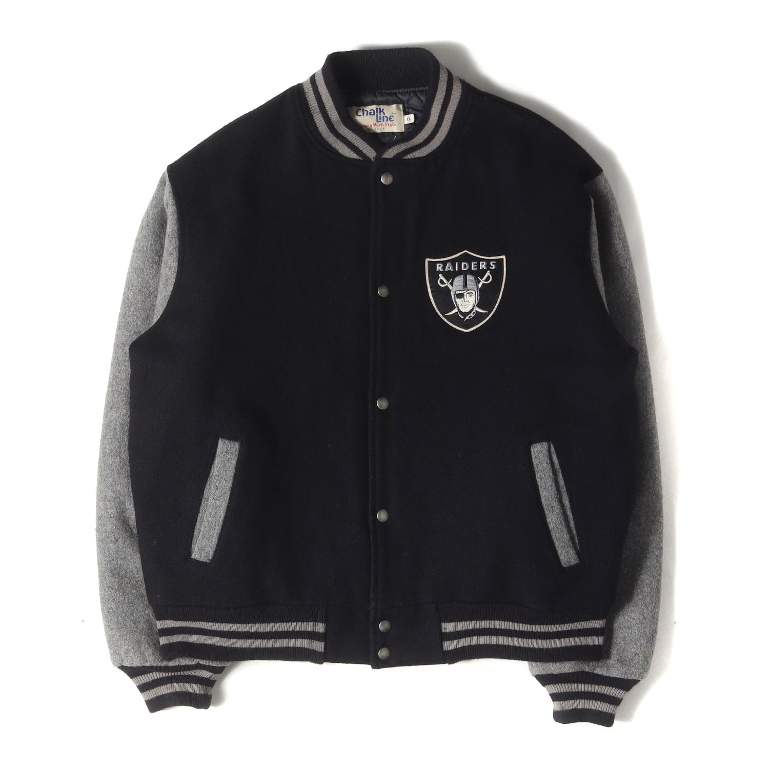 Chalk Line RAIDERSスタジャン USA製 XL 黒 レイダース 90s CHALK LINE