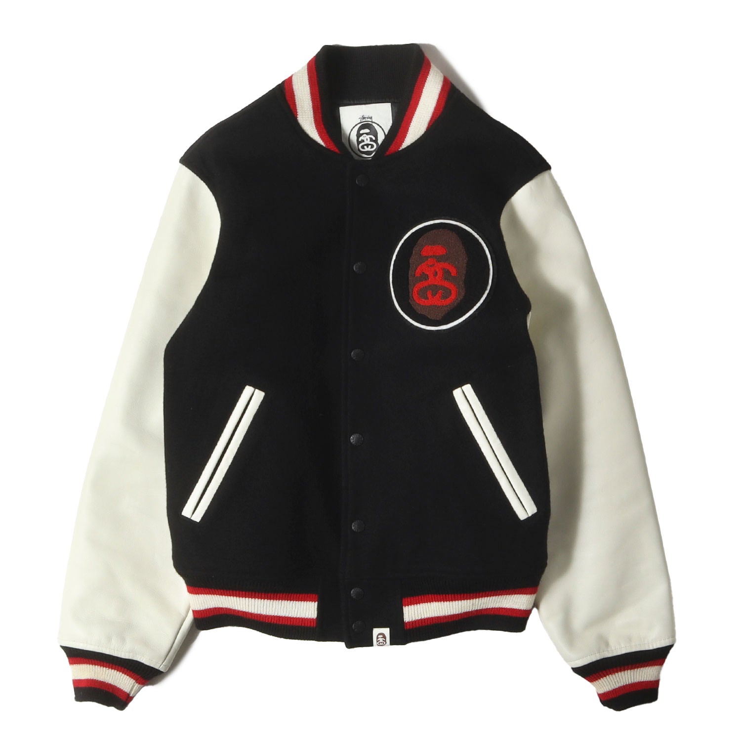 A BATHING APE (ア ベイシング エイプ) ×STUSSY 猿顔&SSリンク 袖 
