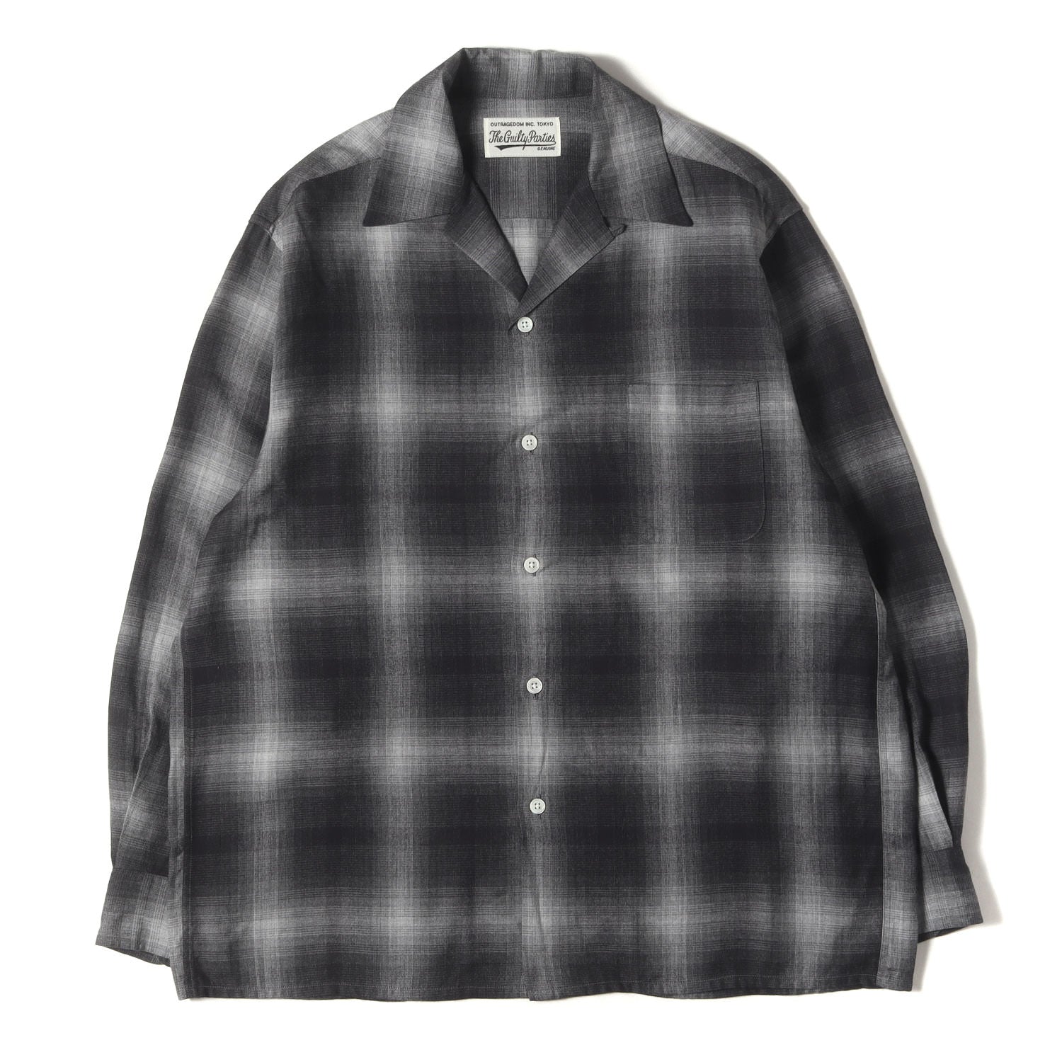23AW オンブレチェック オープンカラー レーヨンシャツ(OMBRE CHECK