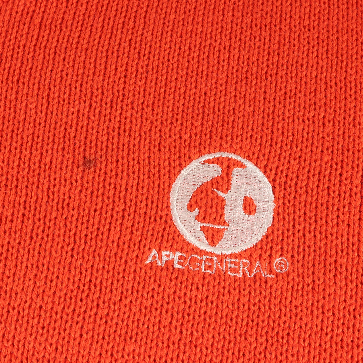 00s フェイス刺繍 Vネック コットンニット